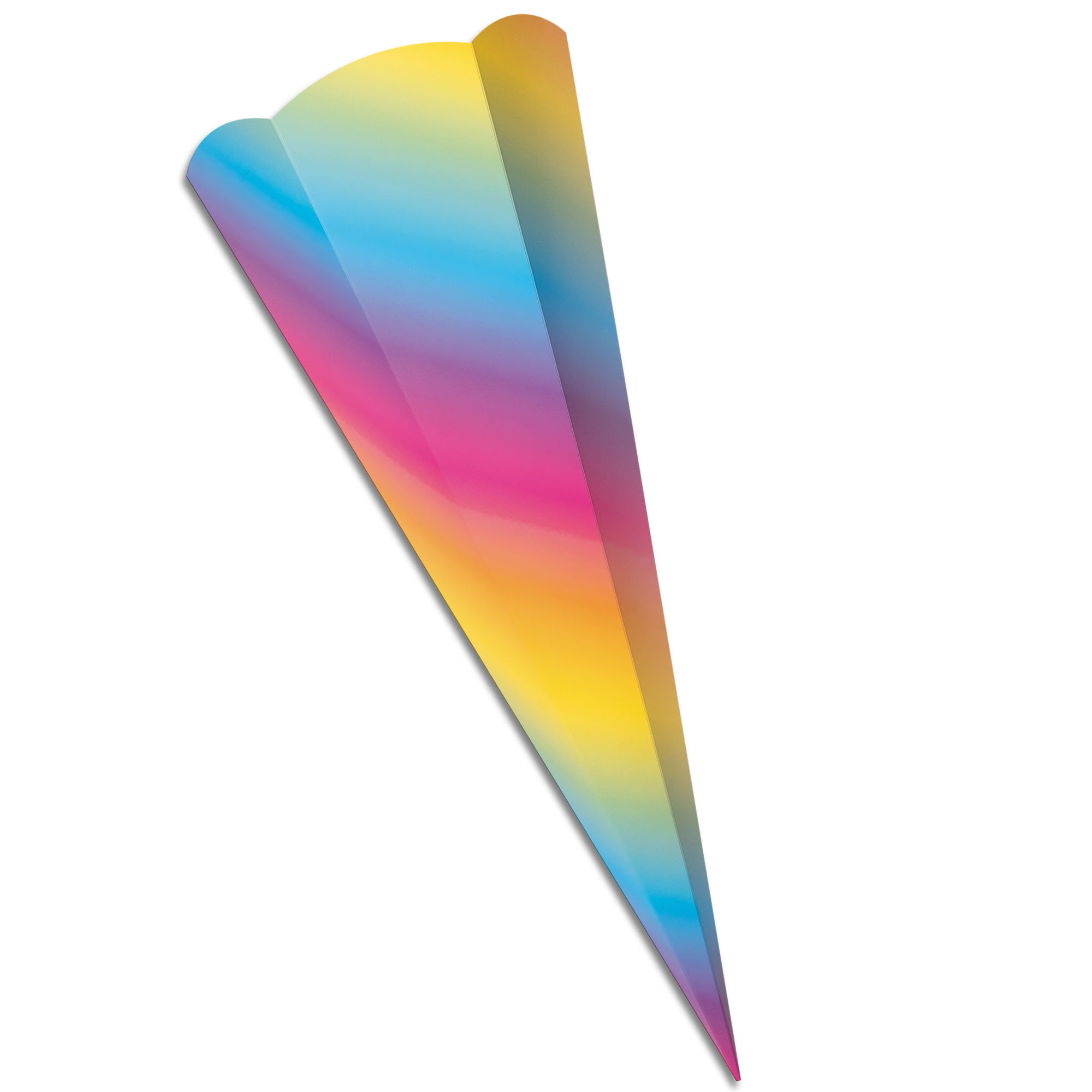 Schult�ten-Zuschnitt 6-eckig, 68cm Regenbogen - Schult�t...