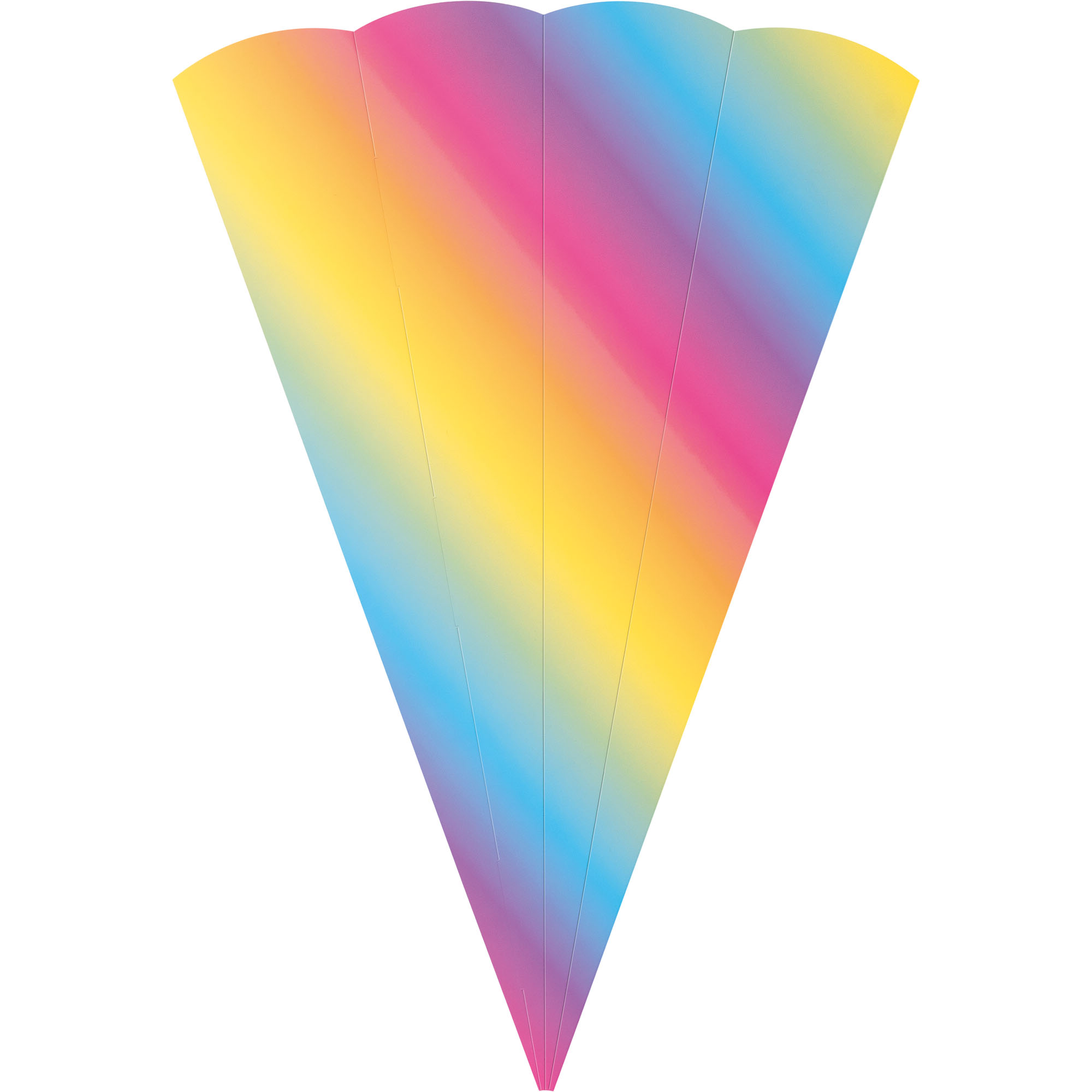 Schult�ten-Zuschnitt 6-eckig, 68cm Regenbogen - Schult�t...