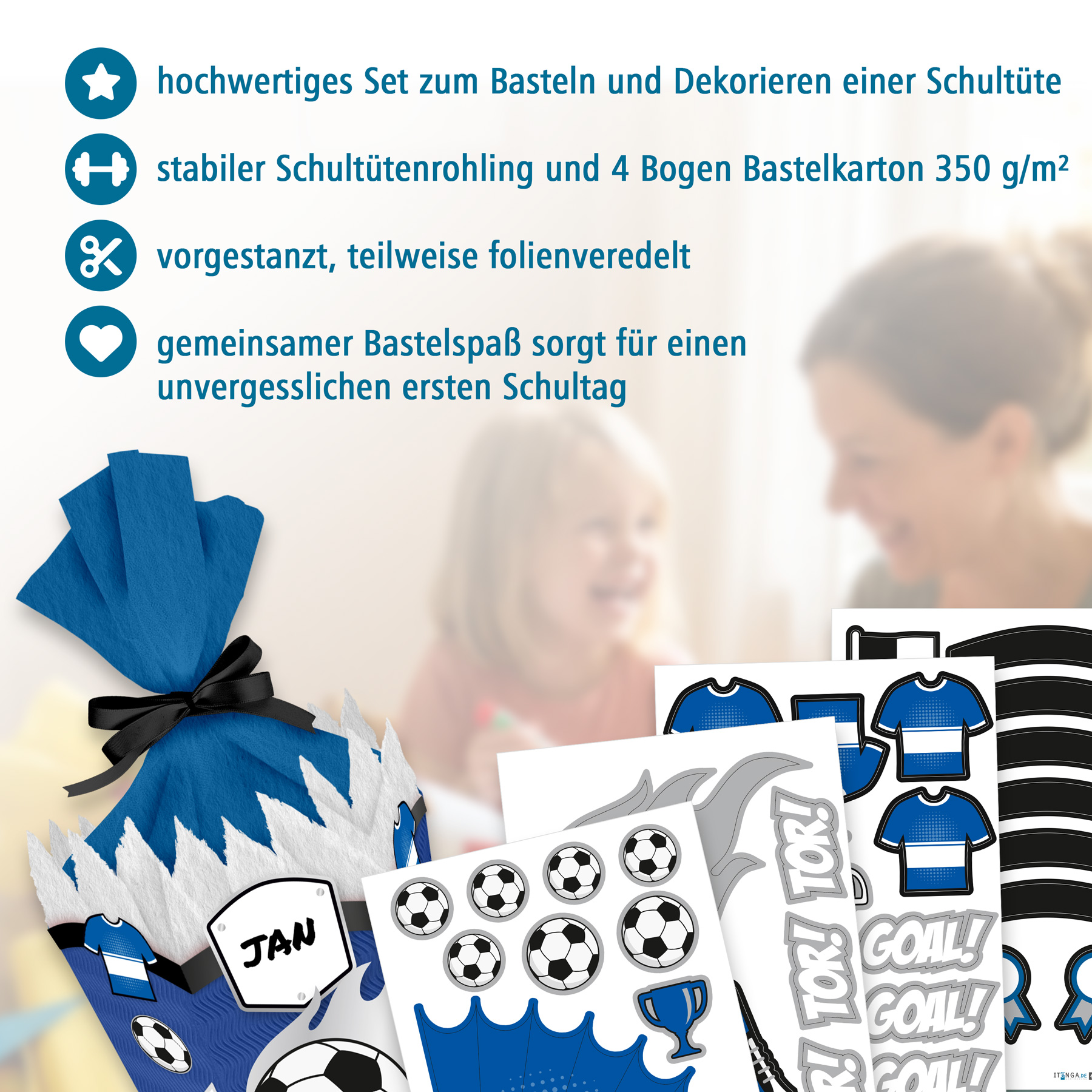 itenga SCHULT�TEN Bastelset 68cm "FUSSBALL" meine Verei...