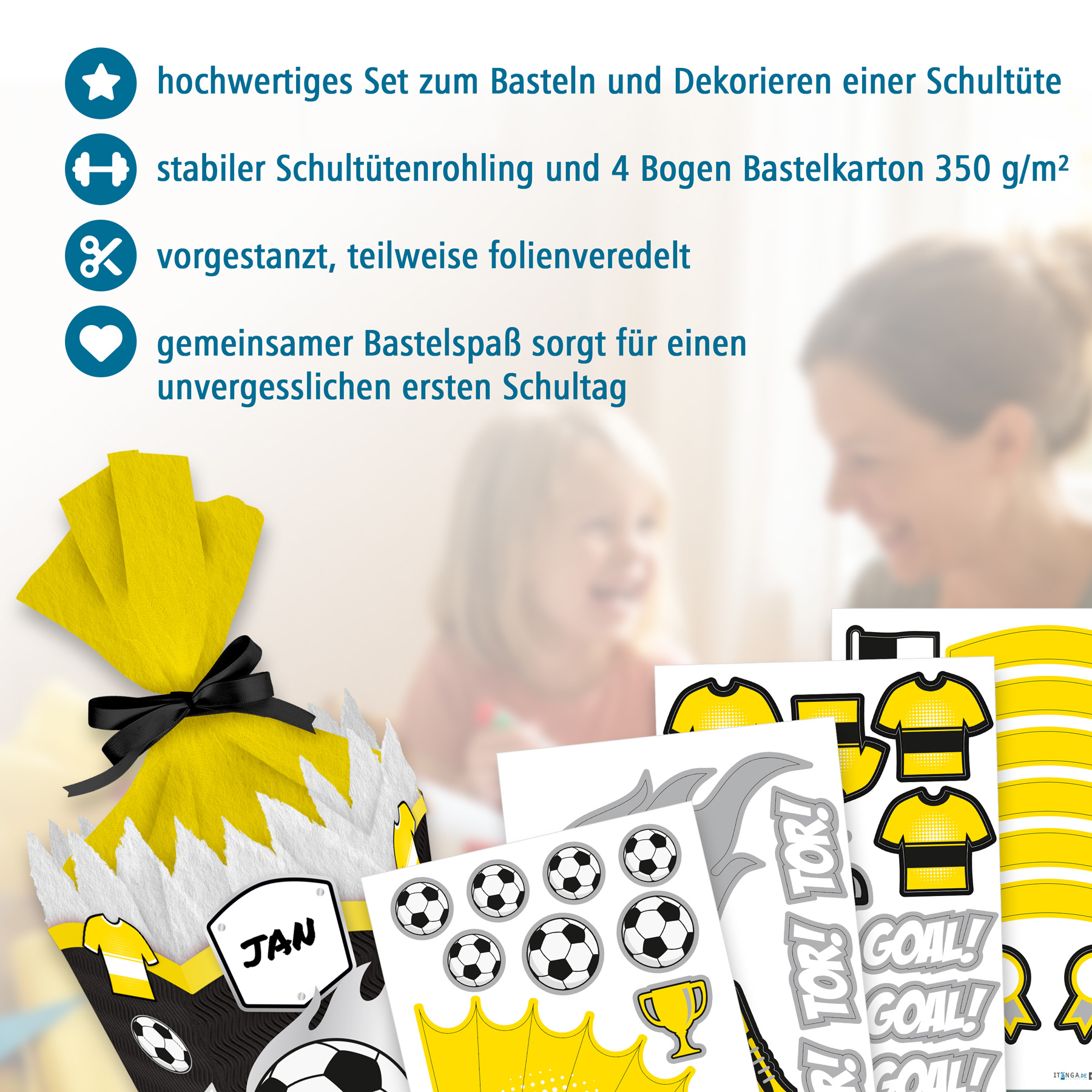itenga SCHULT�TEN Bastelset 68cm "FUSSBALL" meine Verei...