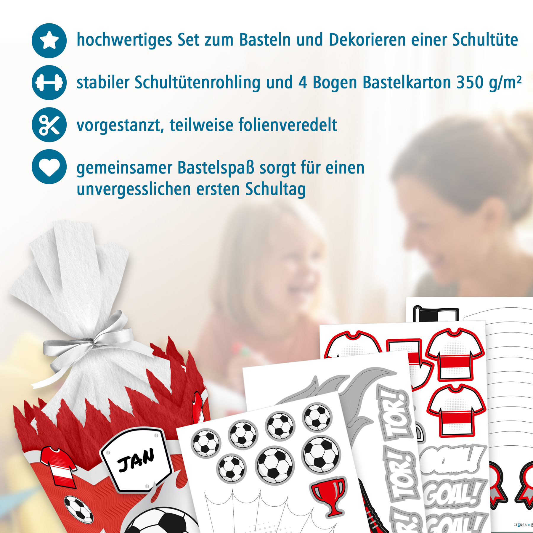 itenga SCHULT�TEN Bastelset 68cm "FUSSBALL" meine Verei...