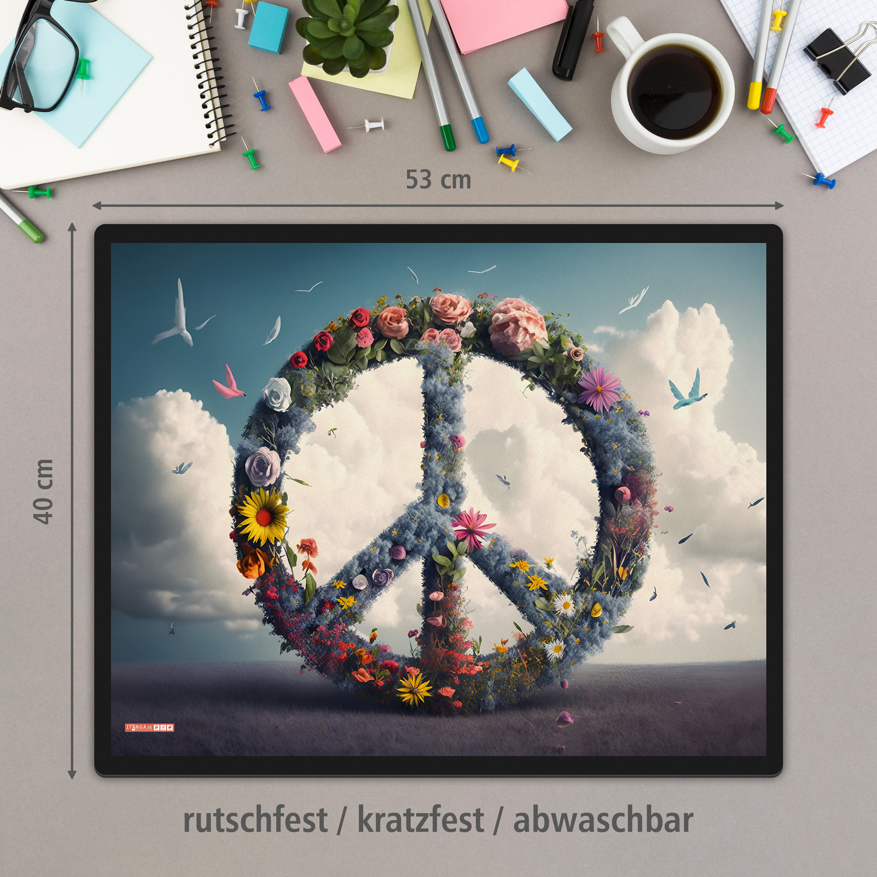 itenga Schreibunterlage V1 Motiv Peace