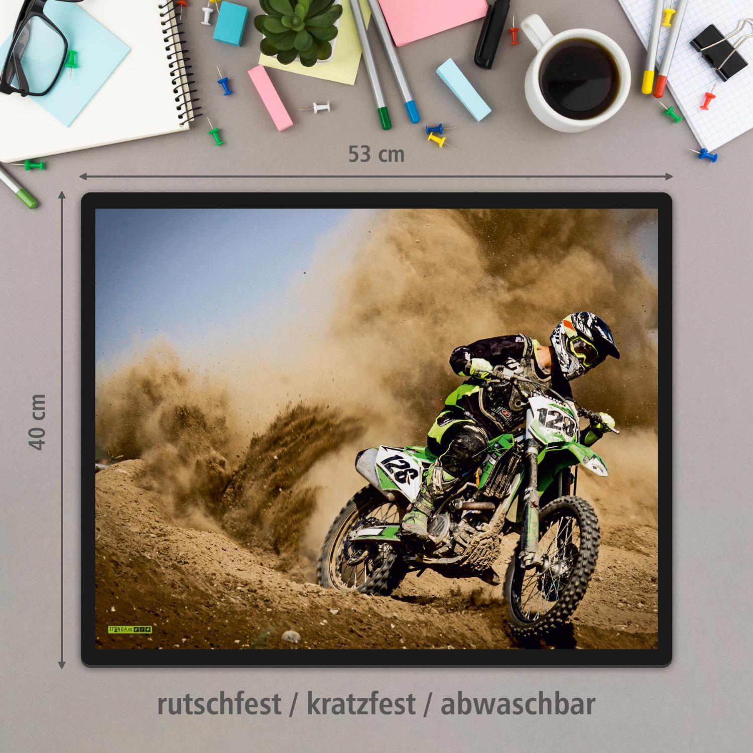 itenga Papierkorb mit Schreibunterlage Motiv Motocross