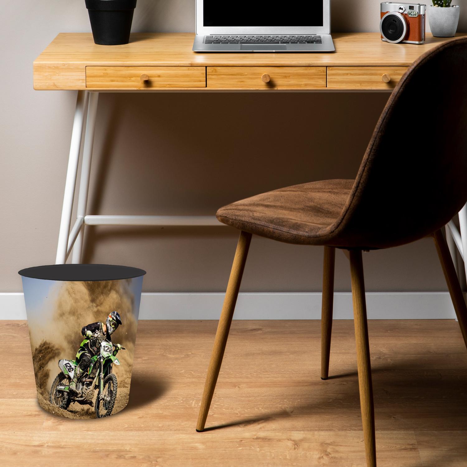 itenga Papierkorb mit Schreibunterlage Motiv Motocross