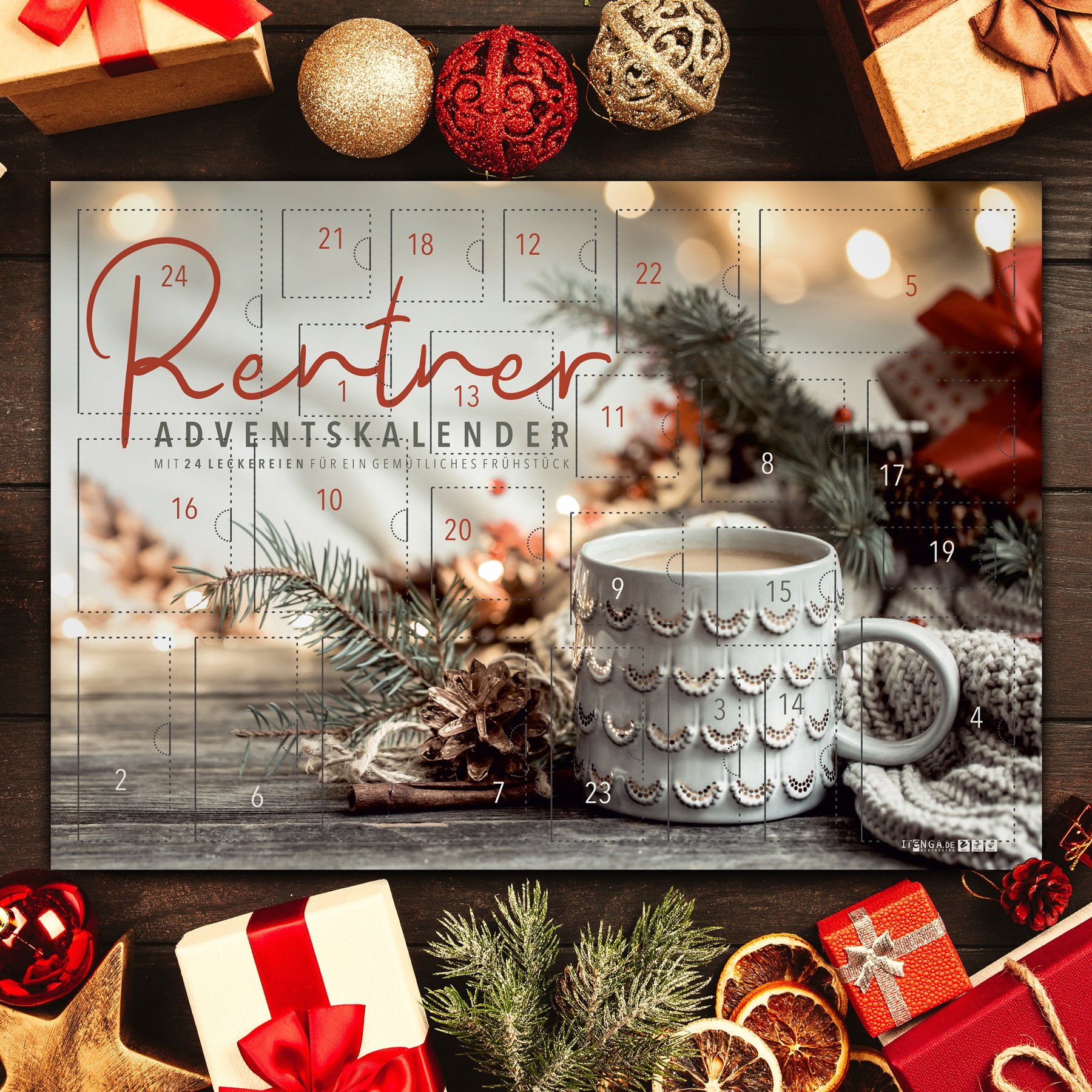 itenga Fr�hst�ck Adventskalender Motiv Rentner Adventska...