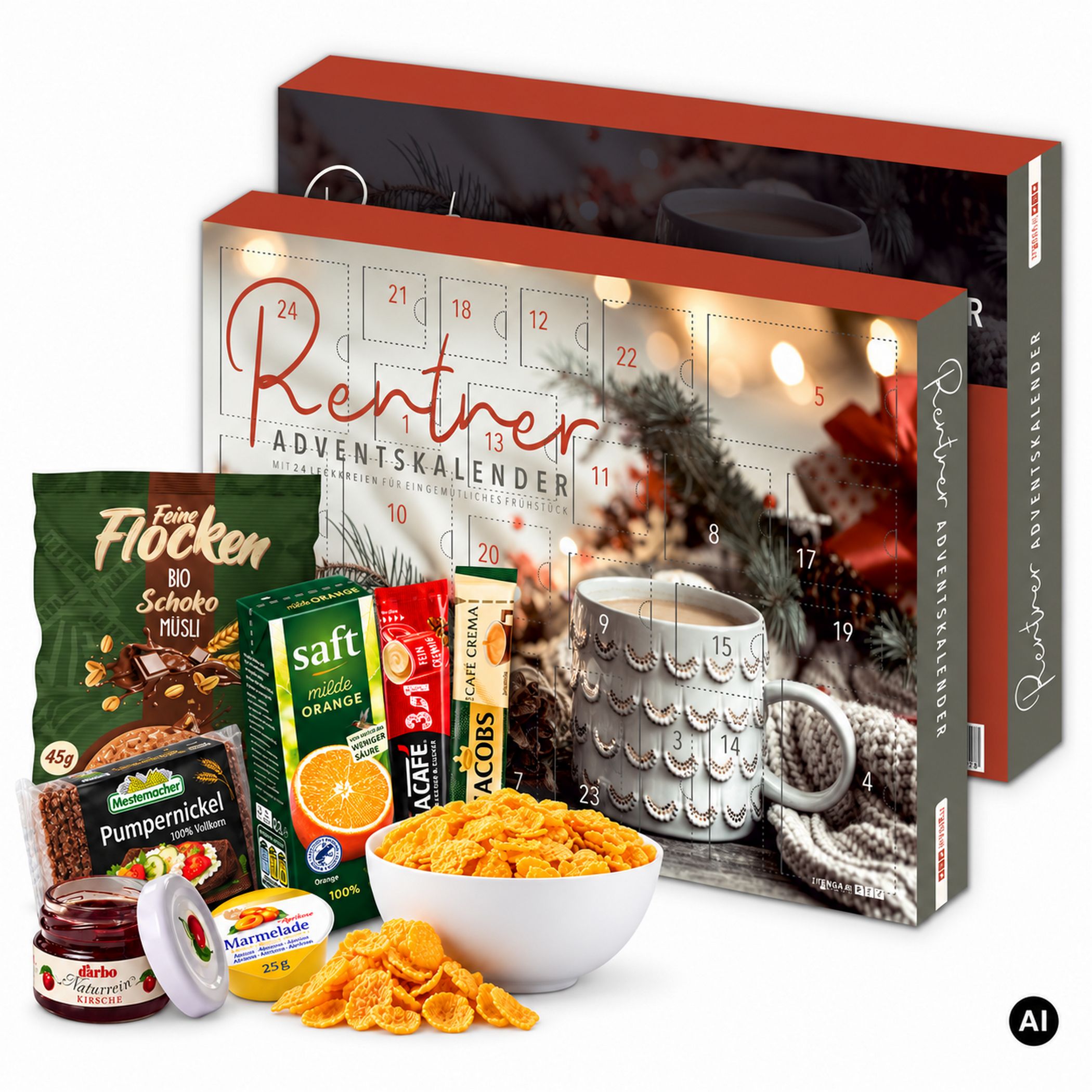 itenga Fr�hst�ck Adventskalender Motiv Rentner Adventska...