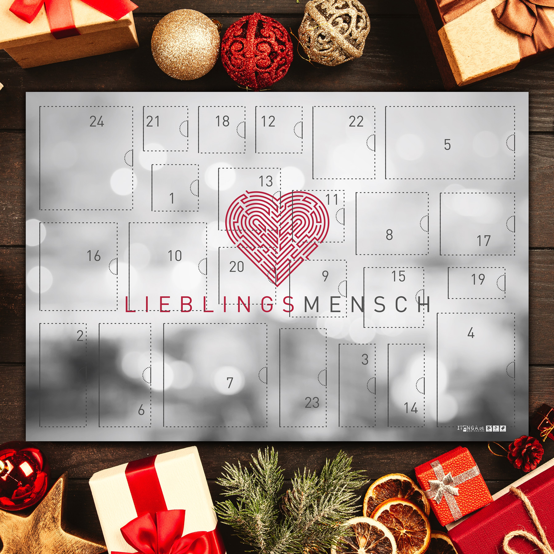 itenga Fr�hst�ck Adventskalender Motiv LIEBLINGSMENSCH
