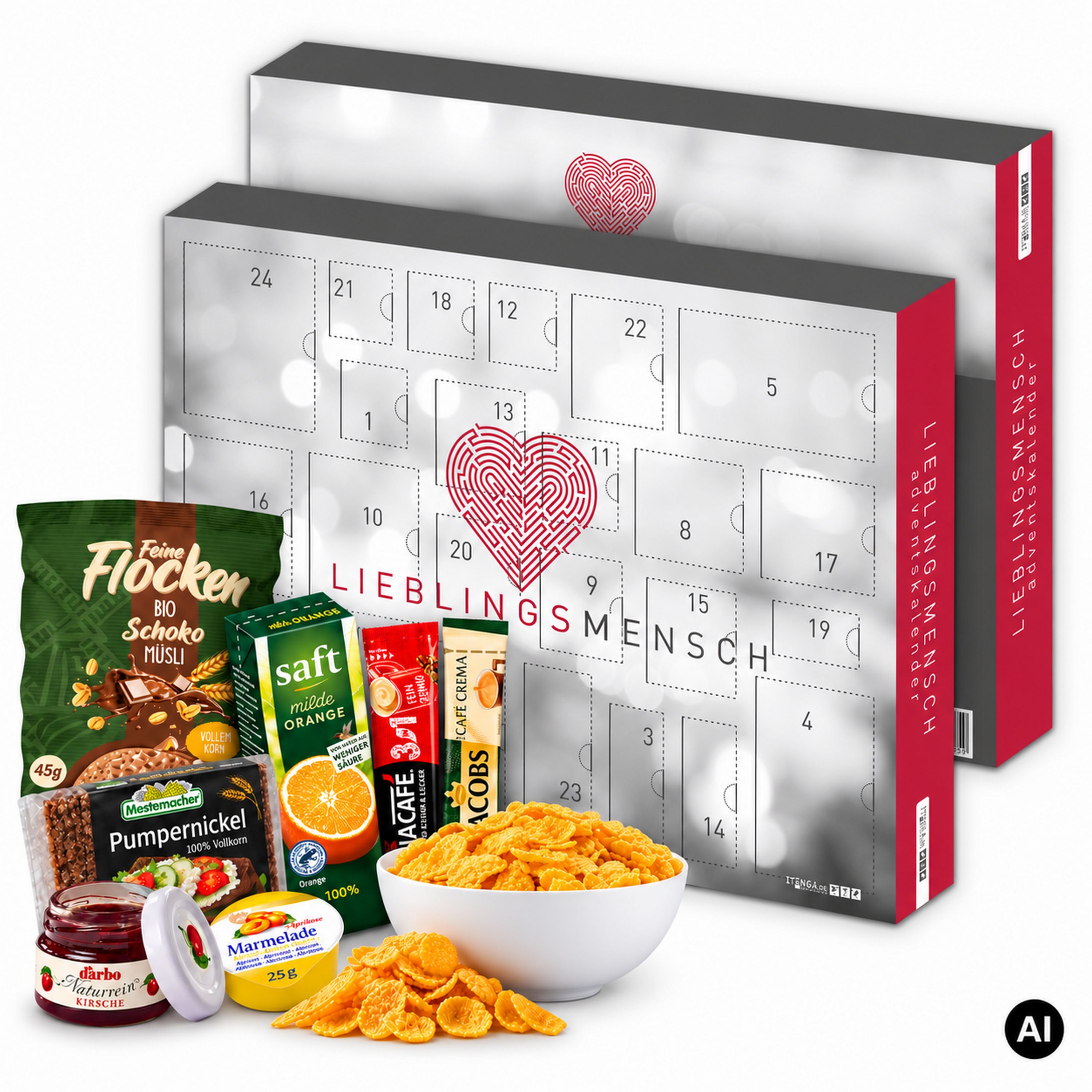 itenga Fr�hst�ck Adventskalender Motiv LIEBLINGSMENSCH