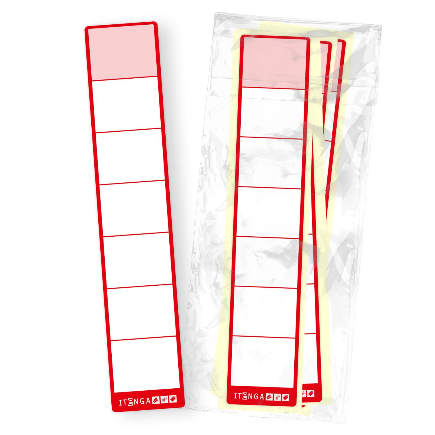 itenga 50x Ordneretikett Rot R�ckenetikett schmal zum Au...