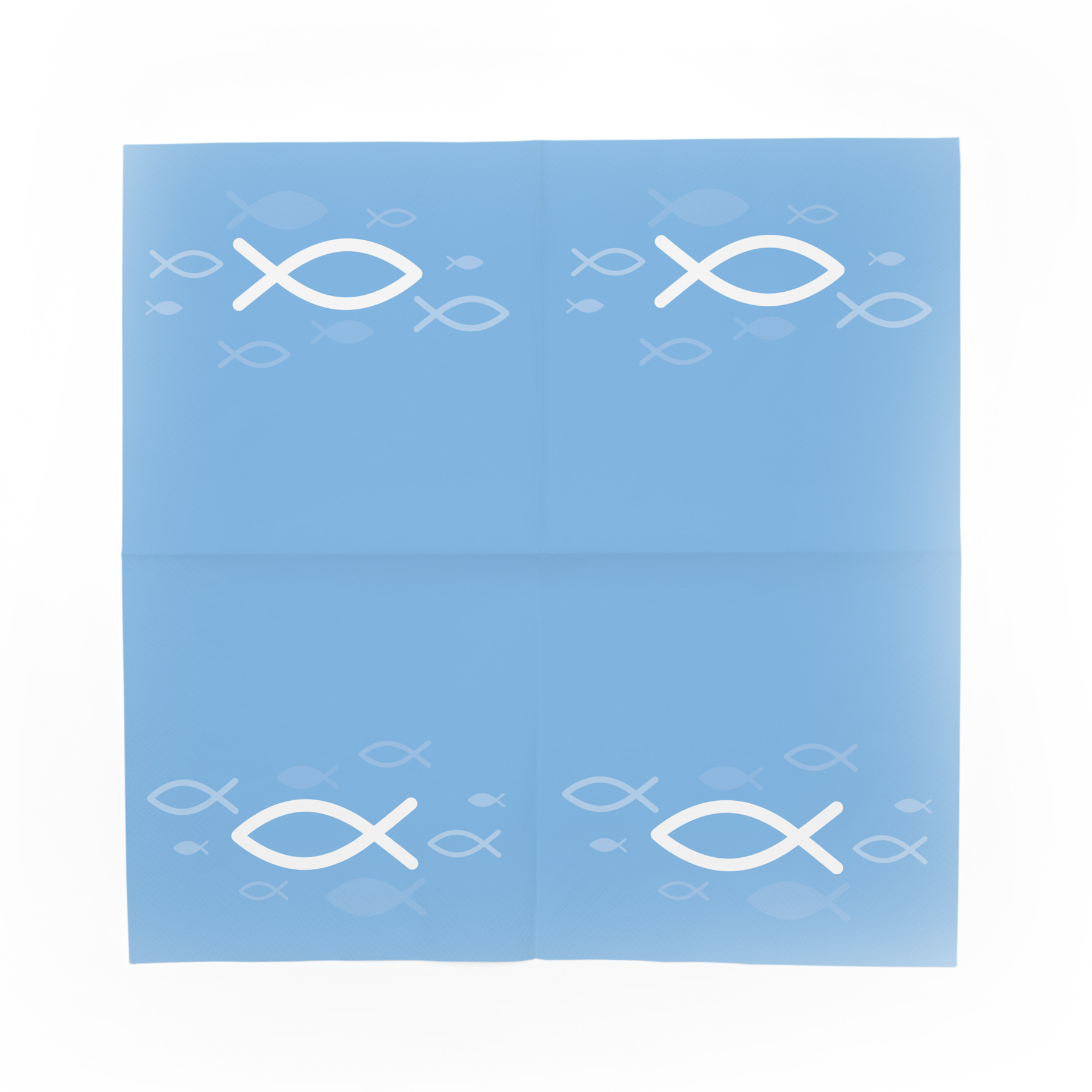 itenga Servietten Fisch HELLBLAU Wei� 30 x 30 cm 3-lagig...