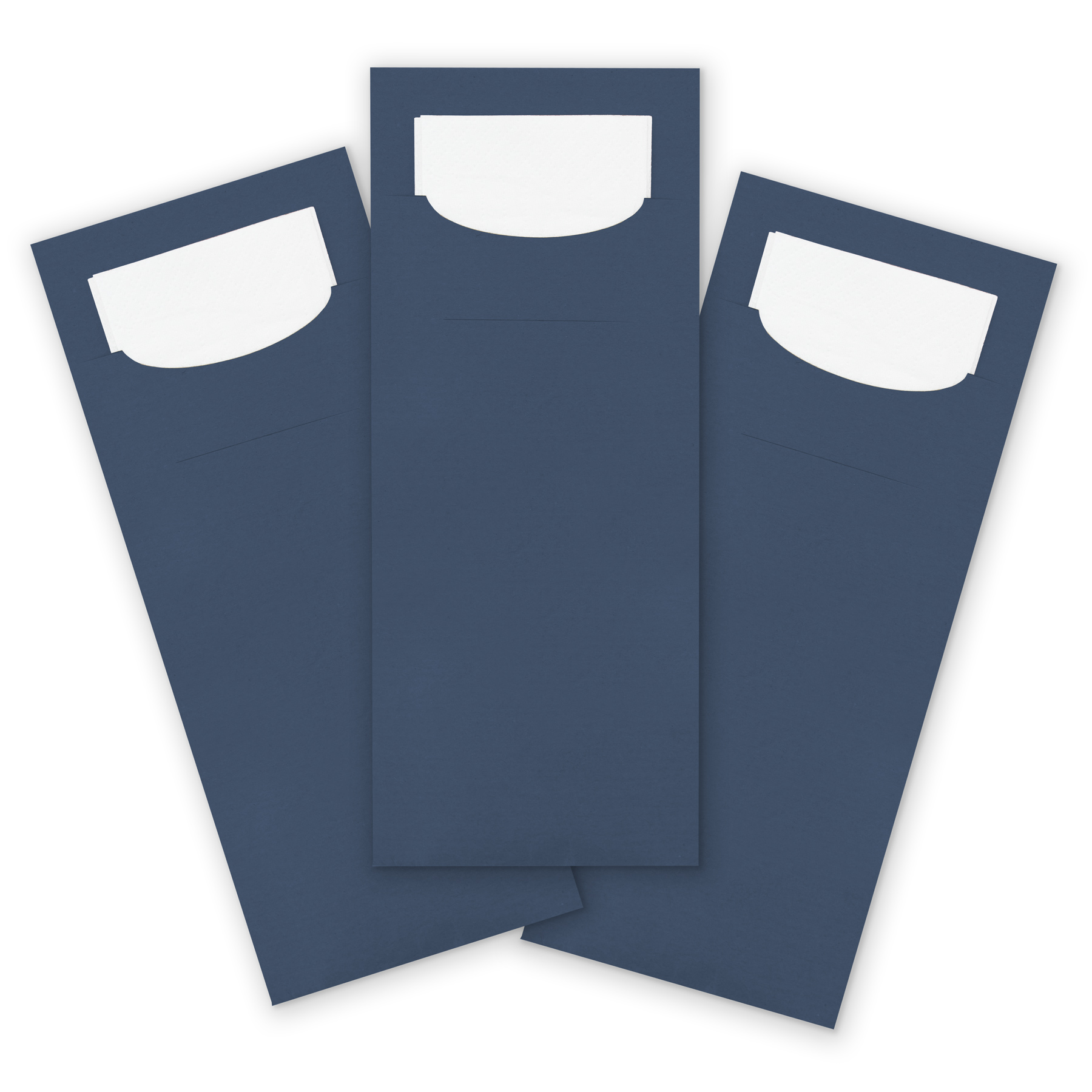 itenga 24x Bestecktasche aus Papier DUNKELBLAU Einweg mi...