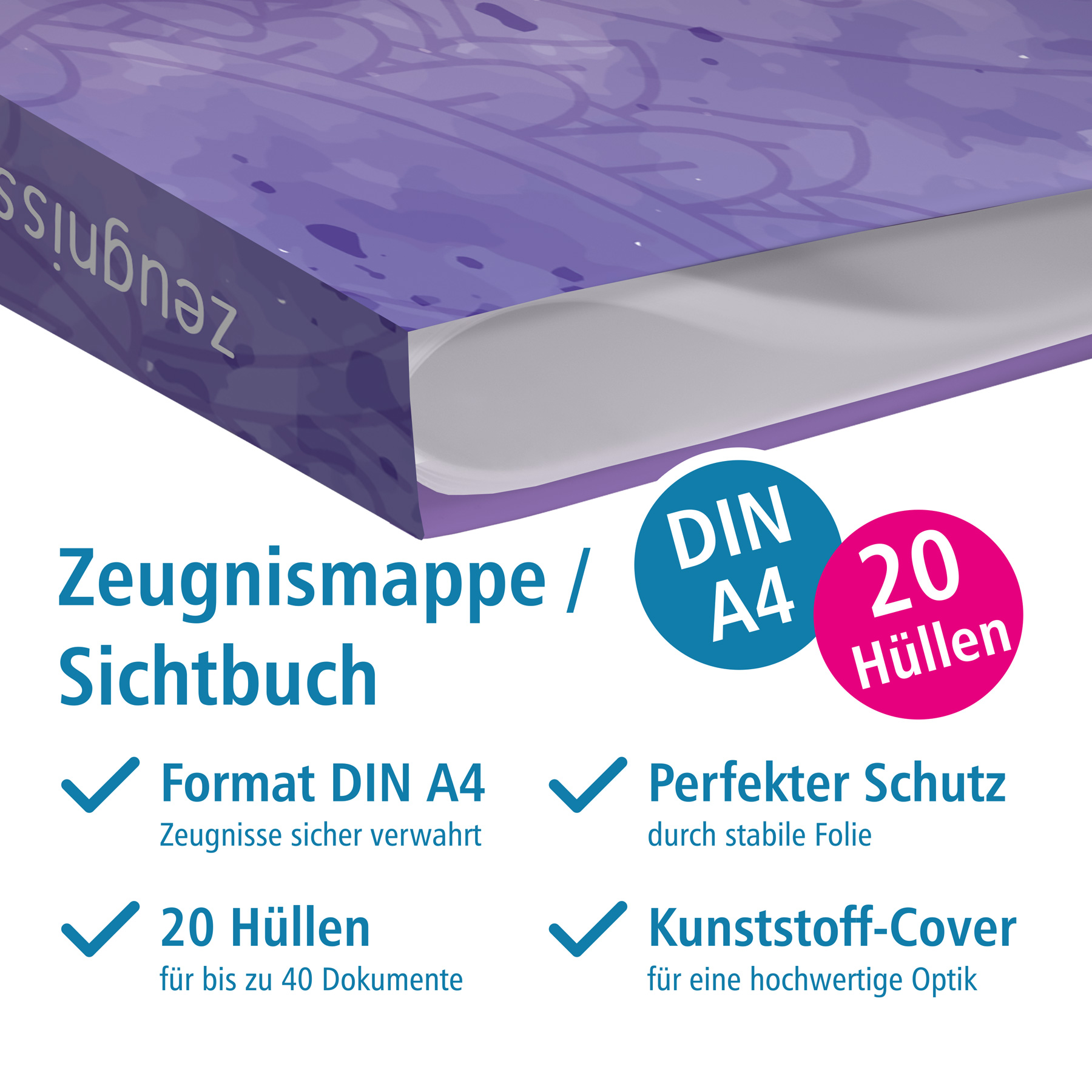 itenga Zeugnismappe A4 Kunststoff Sichtbuch Motiv Mandal...