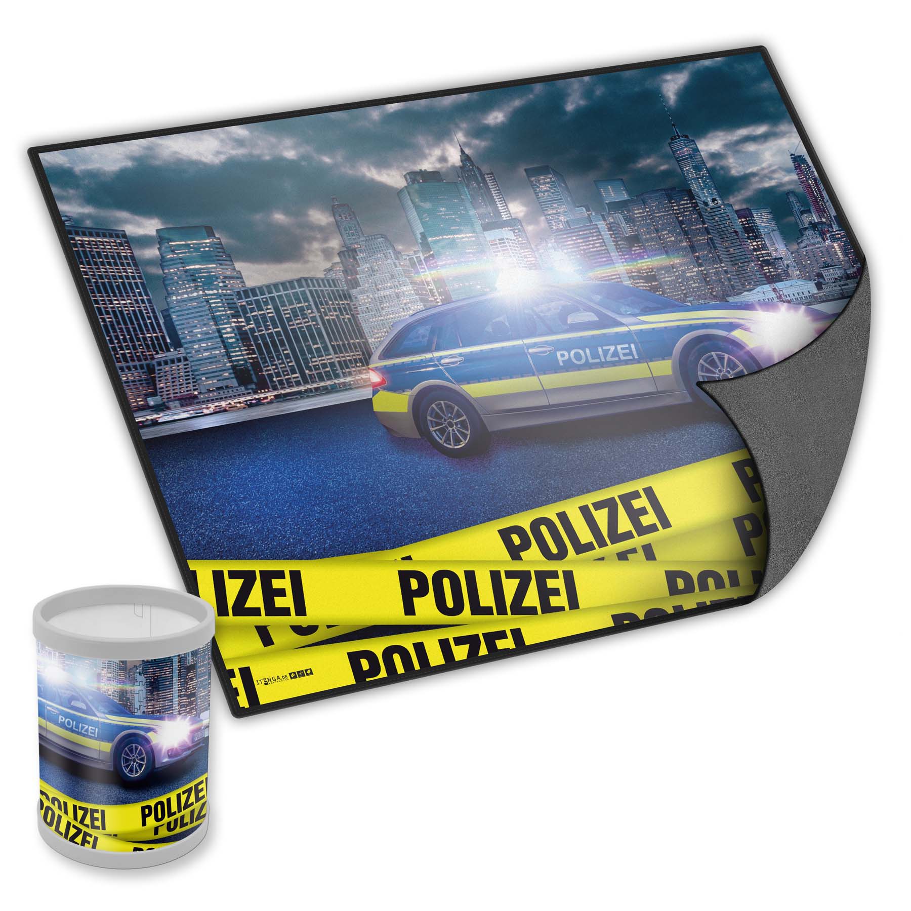 itenga Schreibunterlage V2 mit Stiftek�cher Motiv POLIZEI