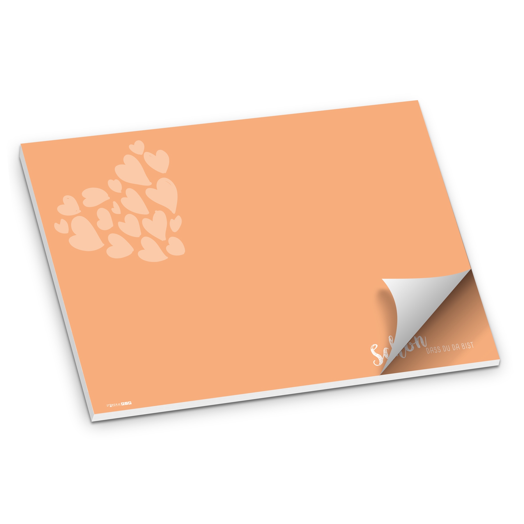 itenga Platzset Tischset "Sch�n dass du da bist" APRICOT...