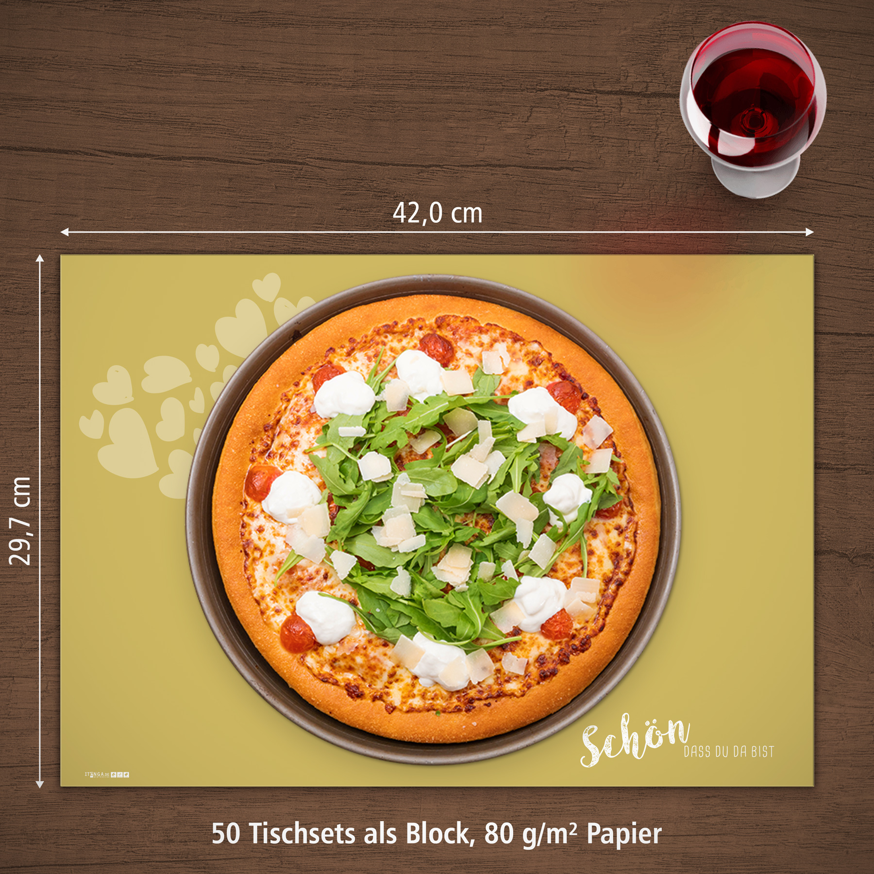 itenga Platzset Tischset "Sch�n dass du da bist" CURRYGE...