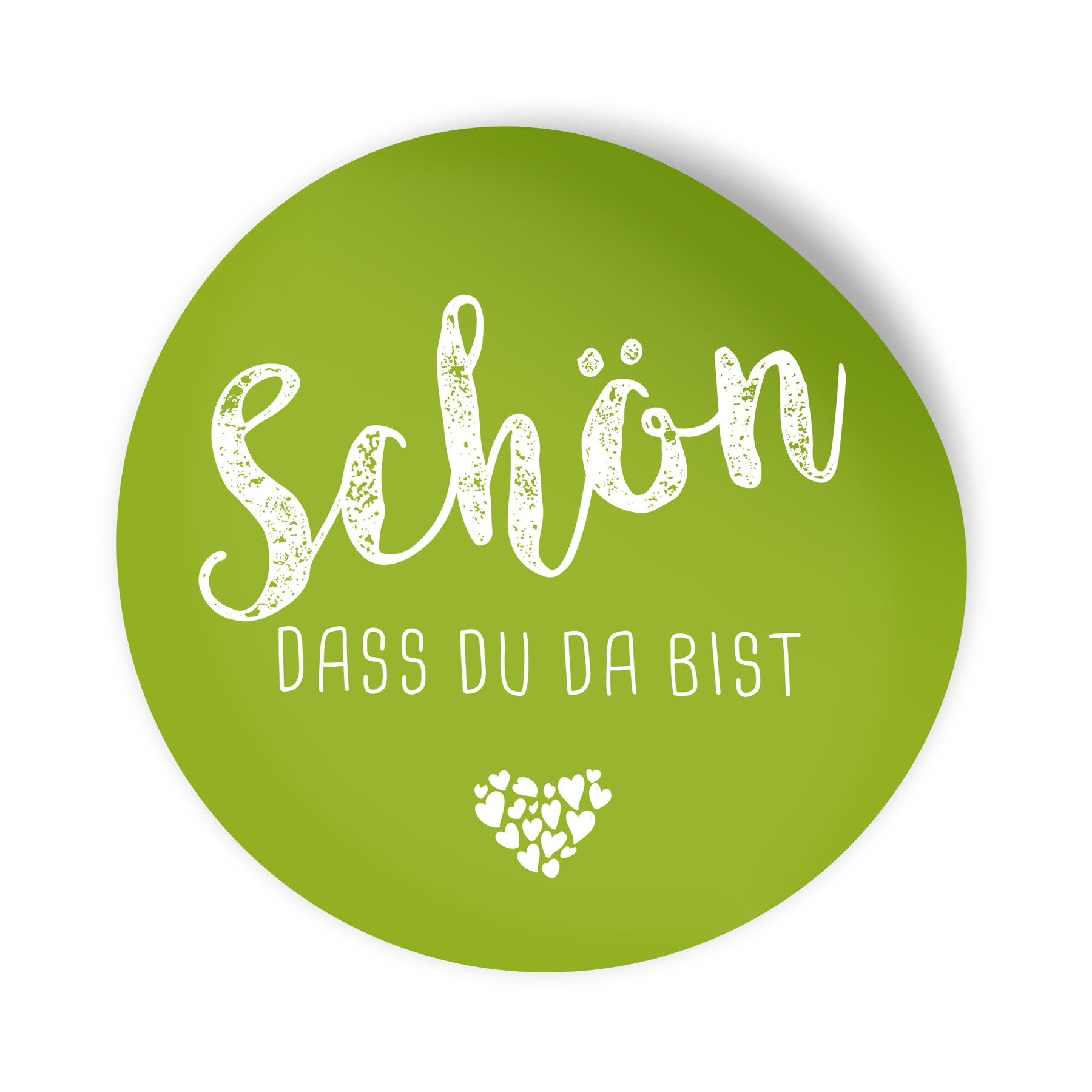 itenga 24x Sticker Aufkleber "Sch�n dass du da bist" gr�n