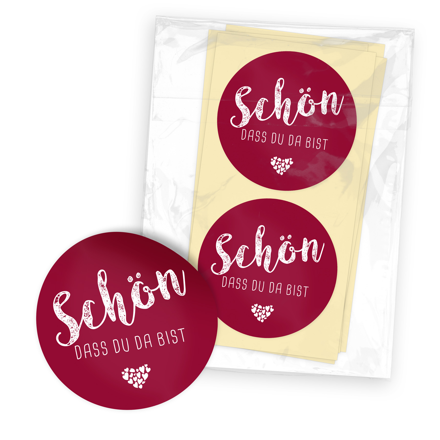 itenga 24x Sticker Aufkleber "Sch�n dass du da bist" bor...
