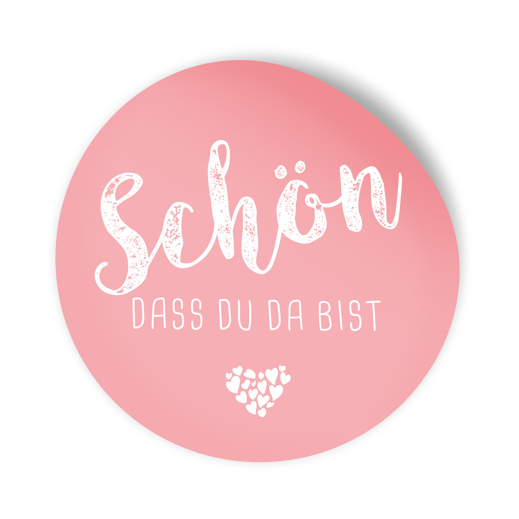 itenga 24x Sticker Aufkleber "Sch�n dass du da bist" rosa