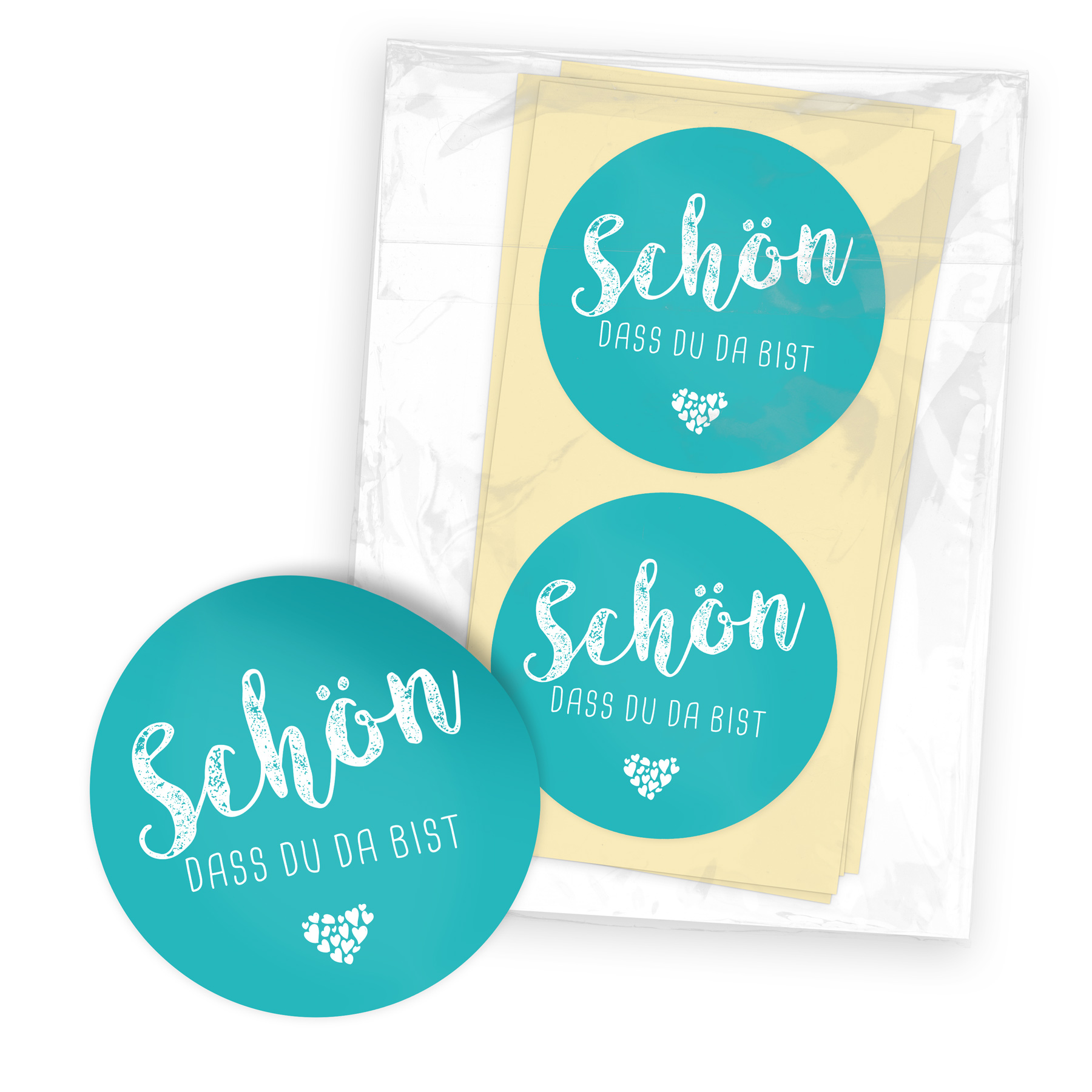 itenga 24x Sticker Aufkleber "Sch�n dass du da bist" t�r...