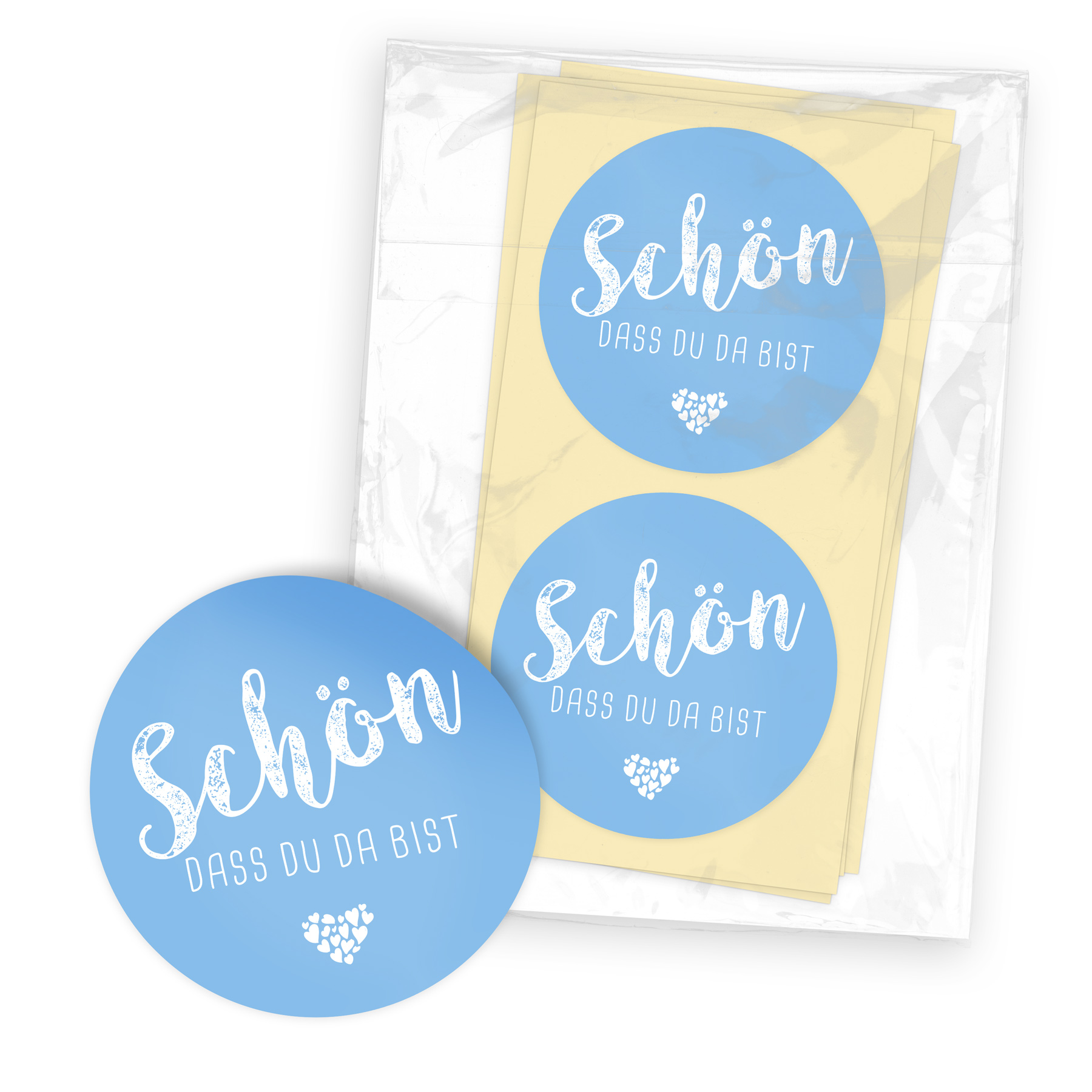 itenga 24x Sticker Aufkleber "Sch�n dass du da bist" hel...