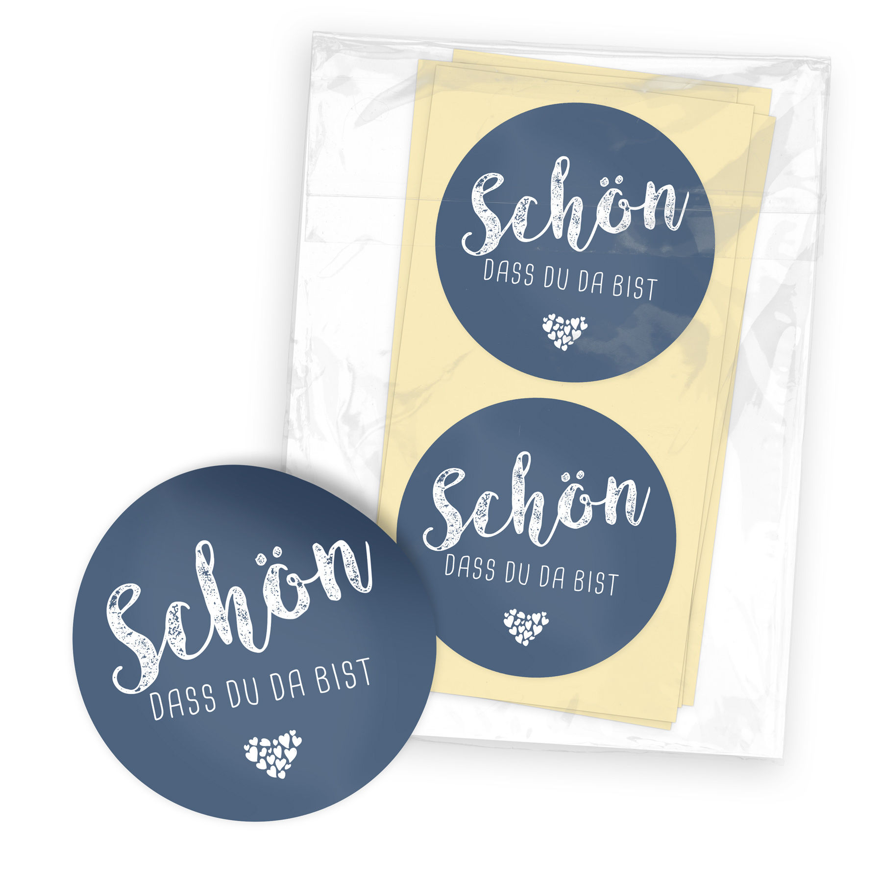itenga 24x Sticker Aufkleber "Sch�n dass du da bist" dun...