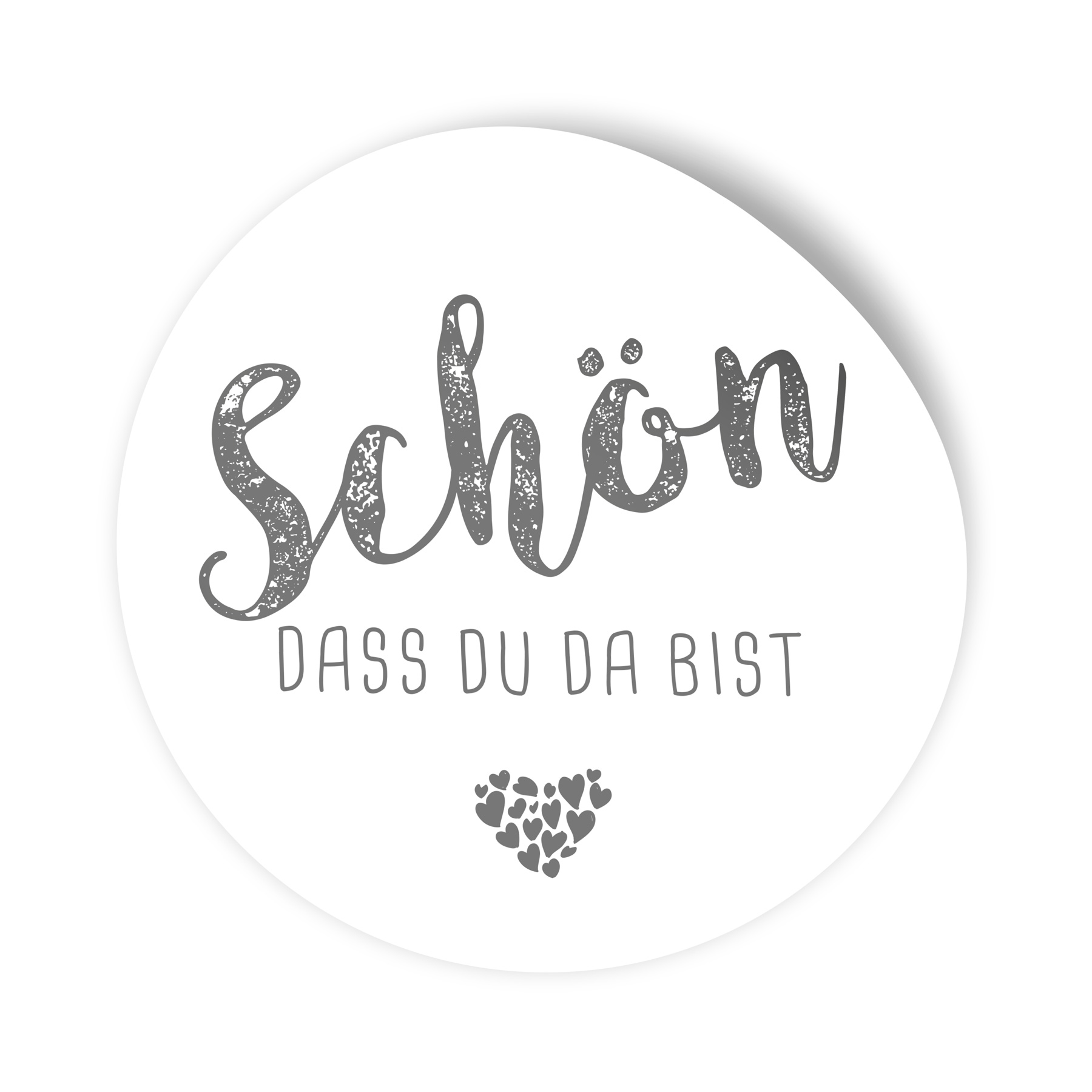 itenga 24x Sticker Aufkleber "Sch�n dass du da bist" wei...