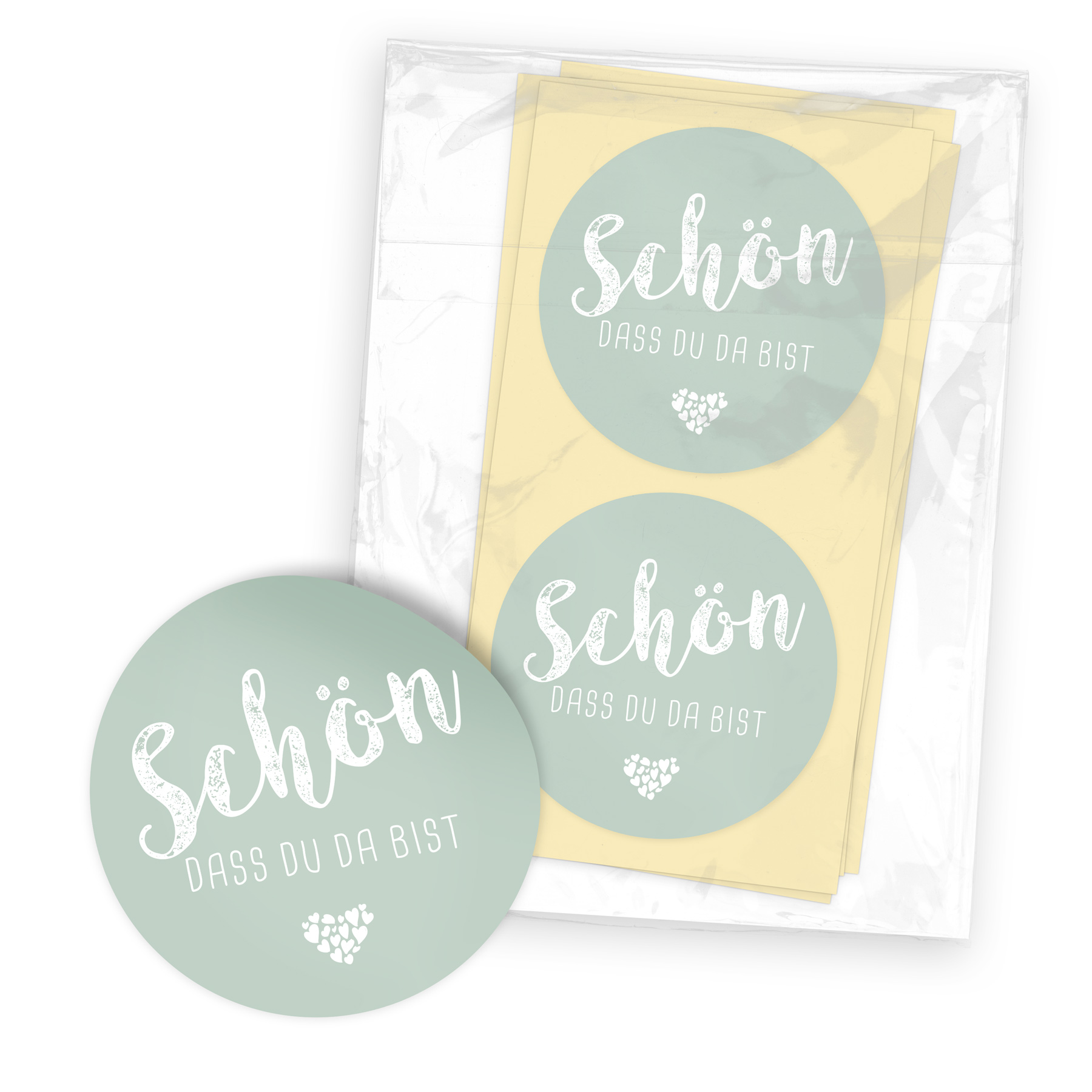 itenga 24x Sticker Aufkleber "Sch�n dass du da bist" euk...