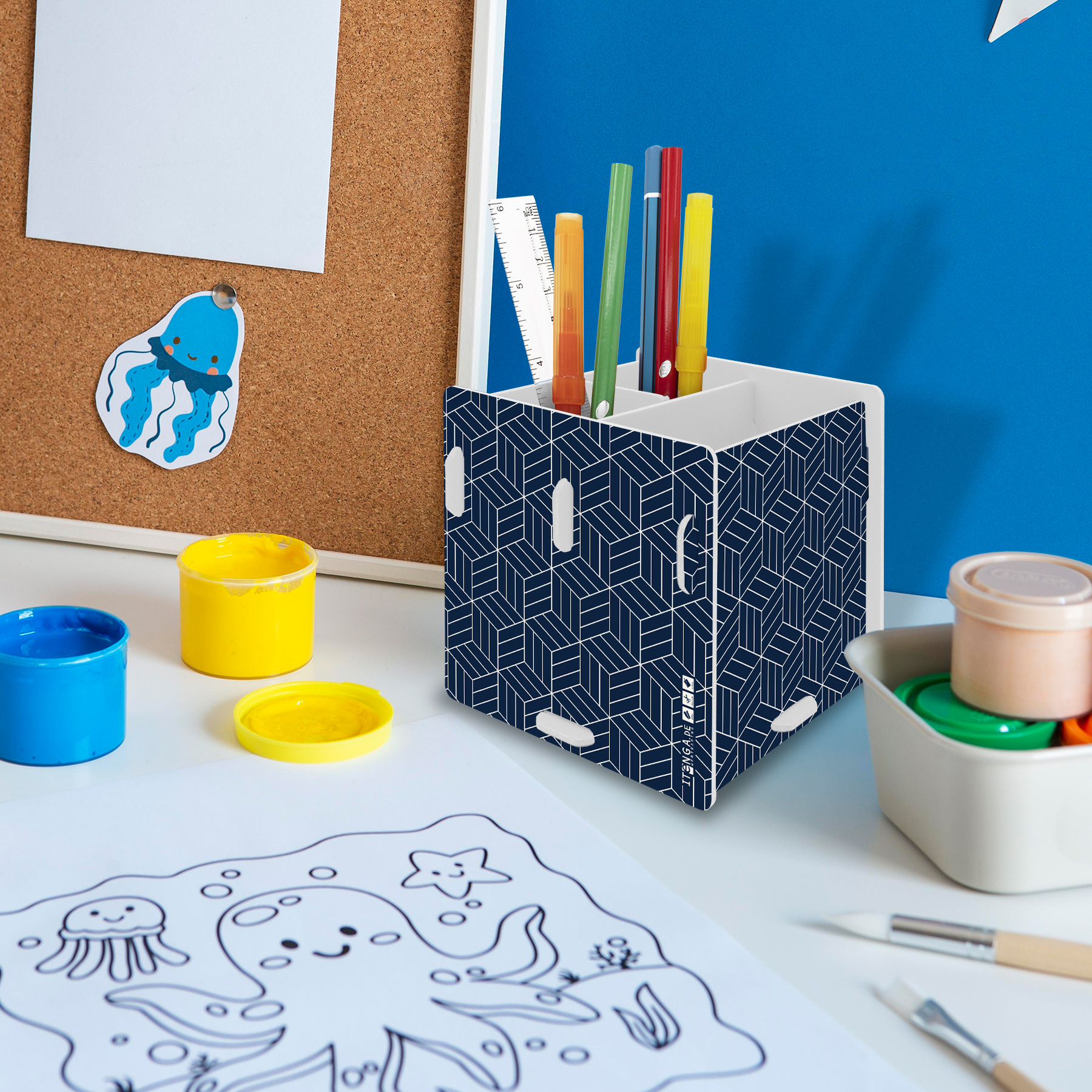 itenga Stiftek�cher "Geometrie" steckbar aus Kunststoff