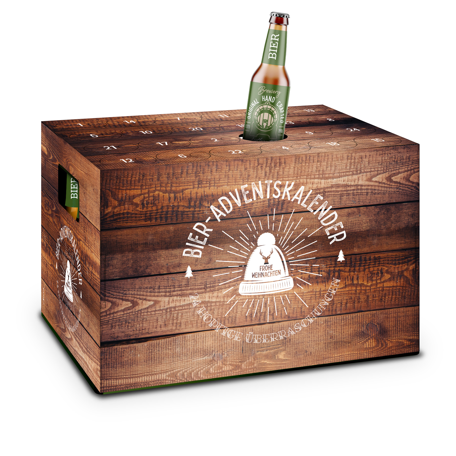 itenga Adventskalender f�r Bierkasten St�lper Motiv Holz...