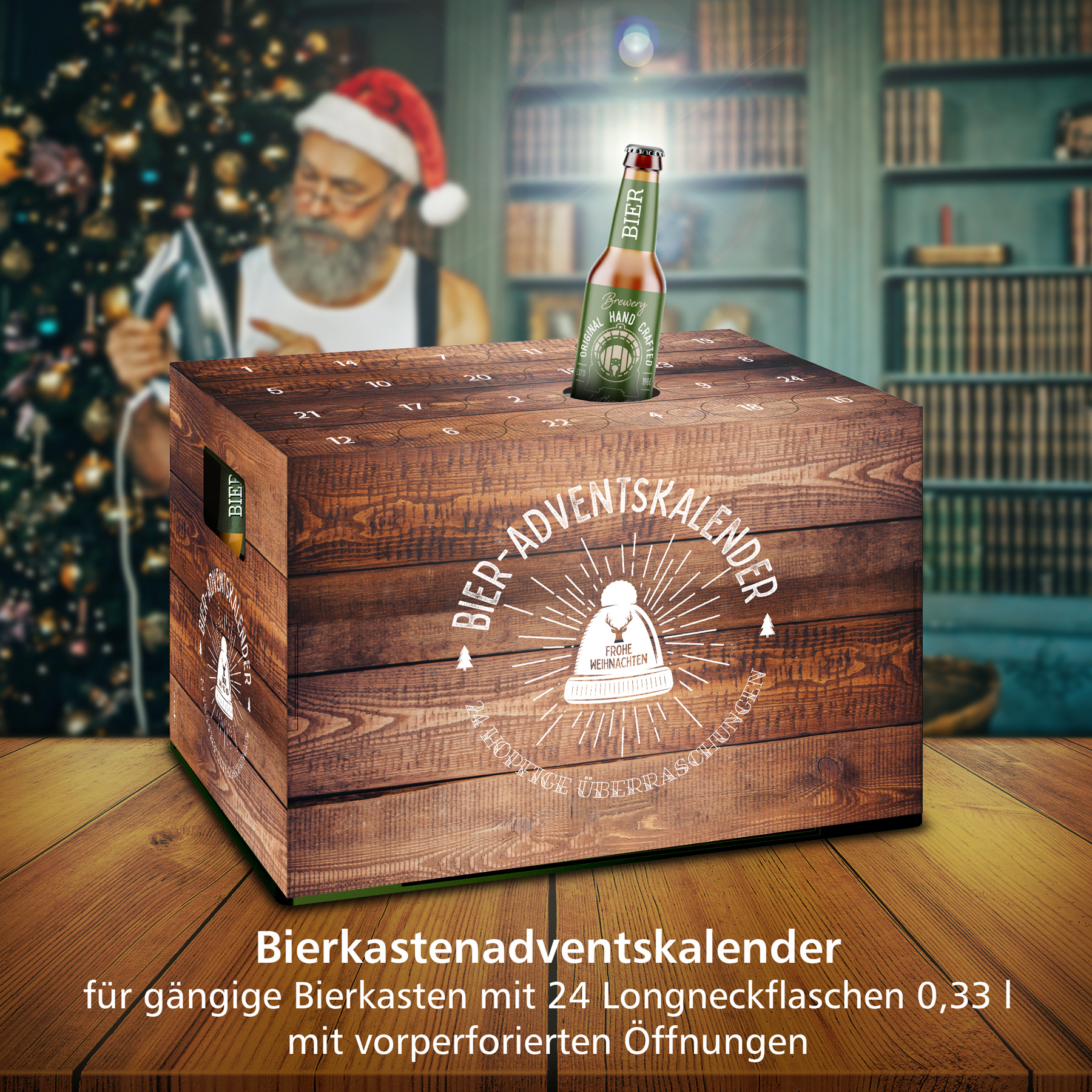 itenga Adventskalender f�r Bierkasten St�lper Motiv Holz...