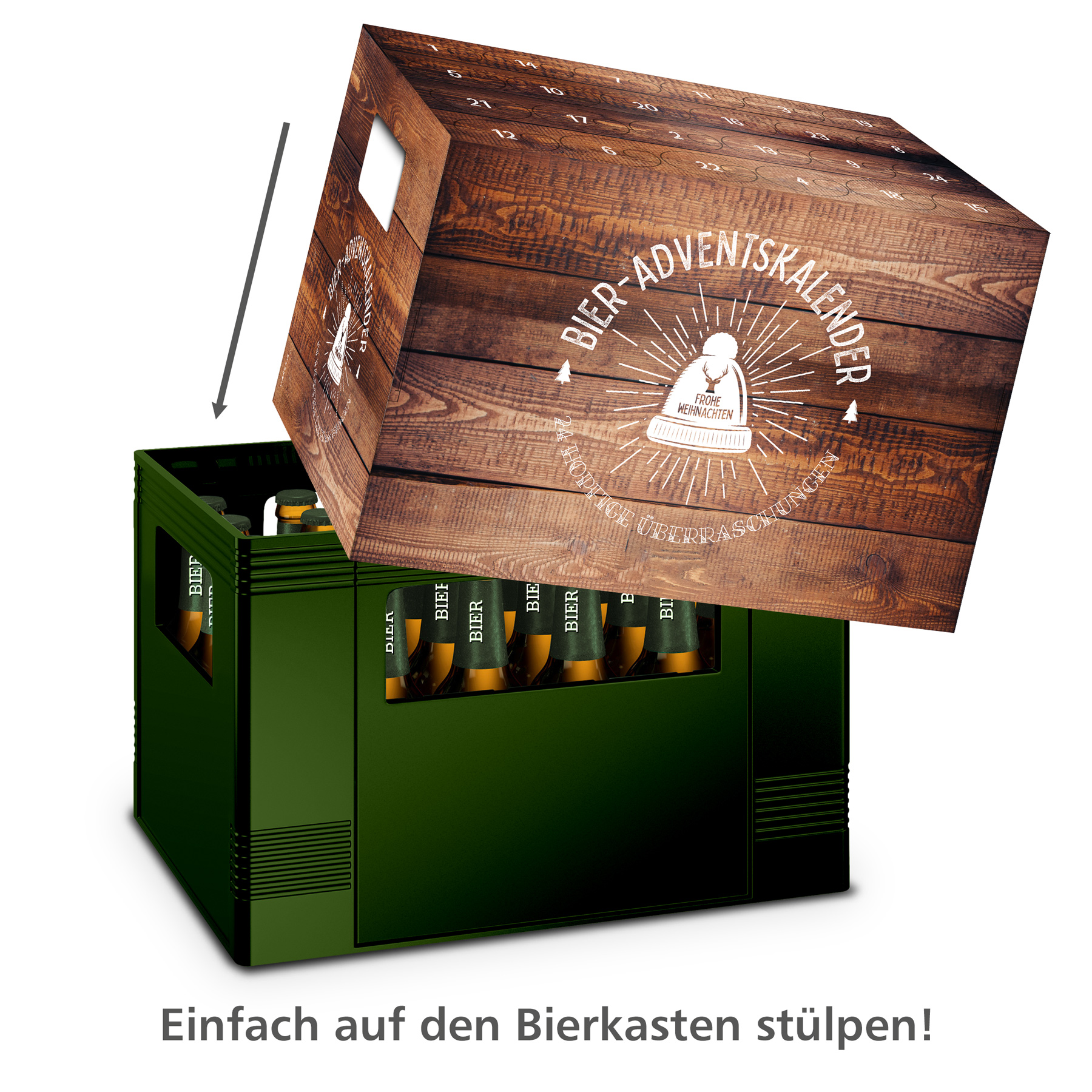 itenga Adventskalender f�r Bierkasten St�lper Motiv Holz...