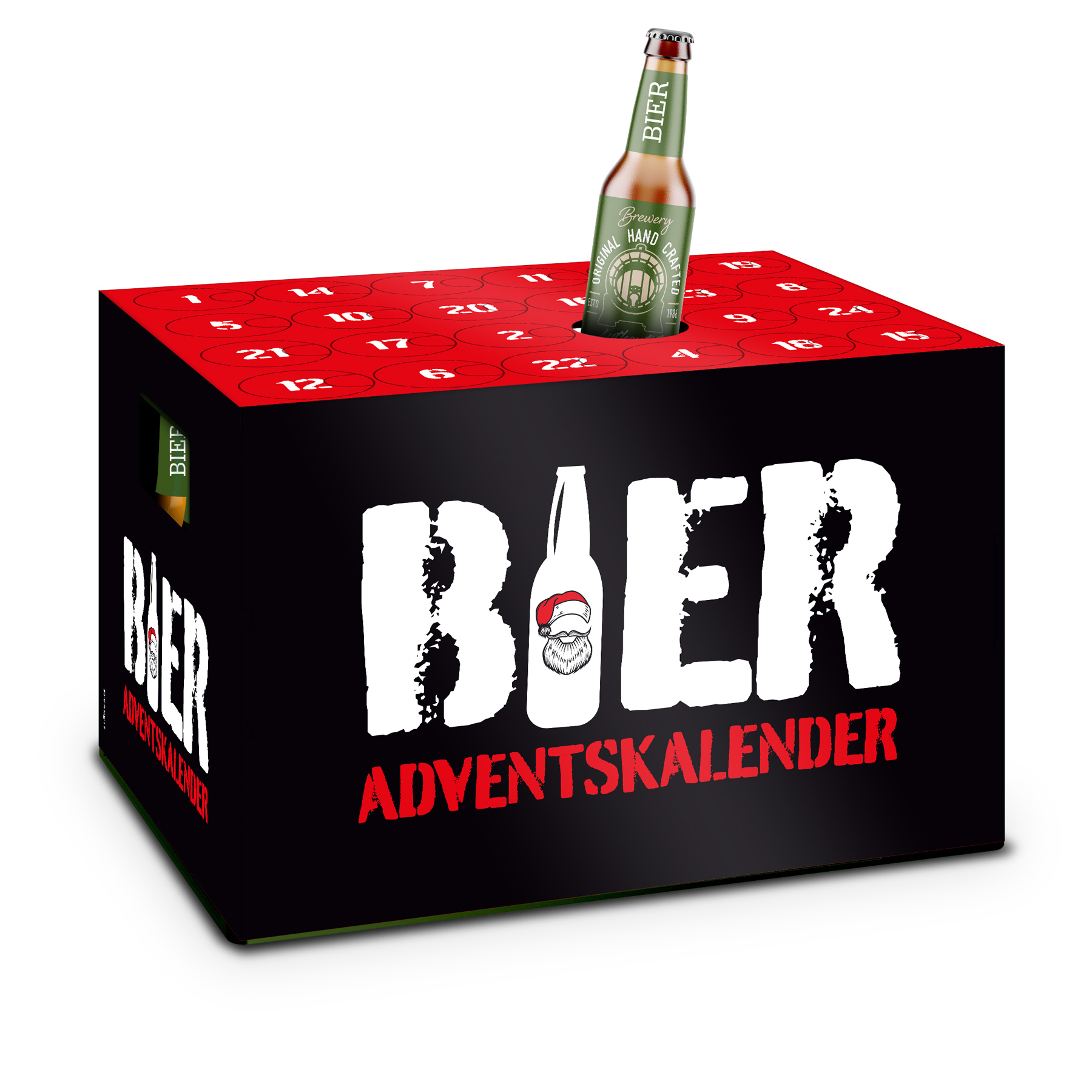 itenga Adventskalender f�r Bierkasten St�lper Motiv rot ...