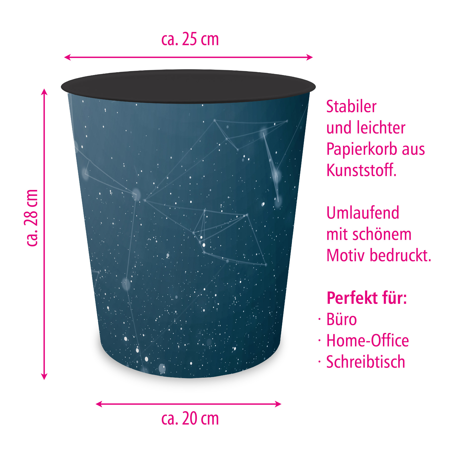 itenga Papierkorb - Motiv Hightech Abstrakt - ca. 11 Liter