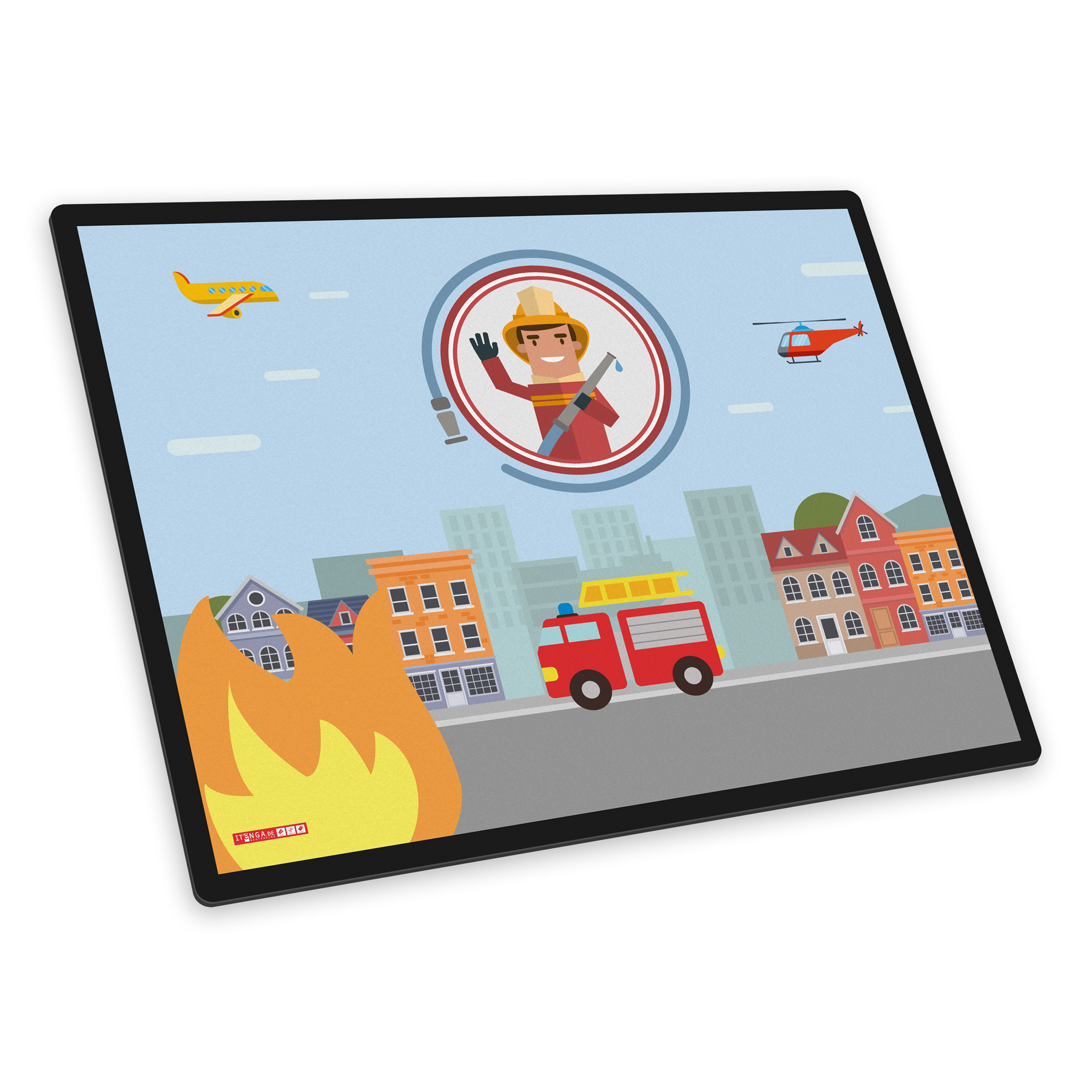 itenga Schreibunterlage V1 Motiv Feuerwehr Kindergartenm...