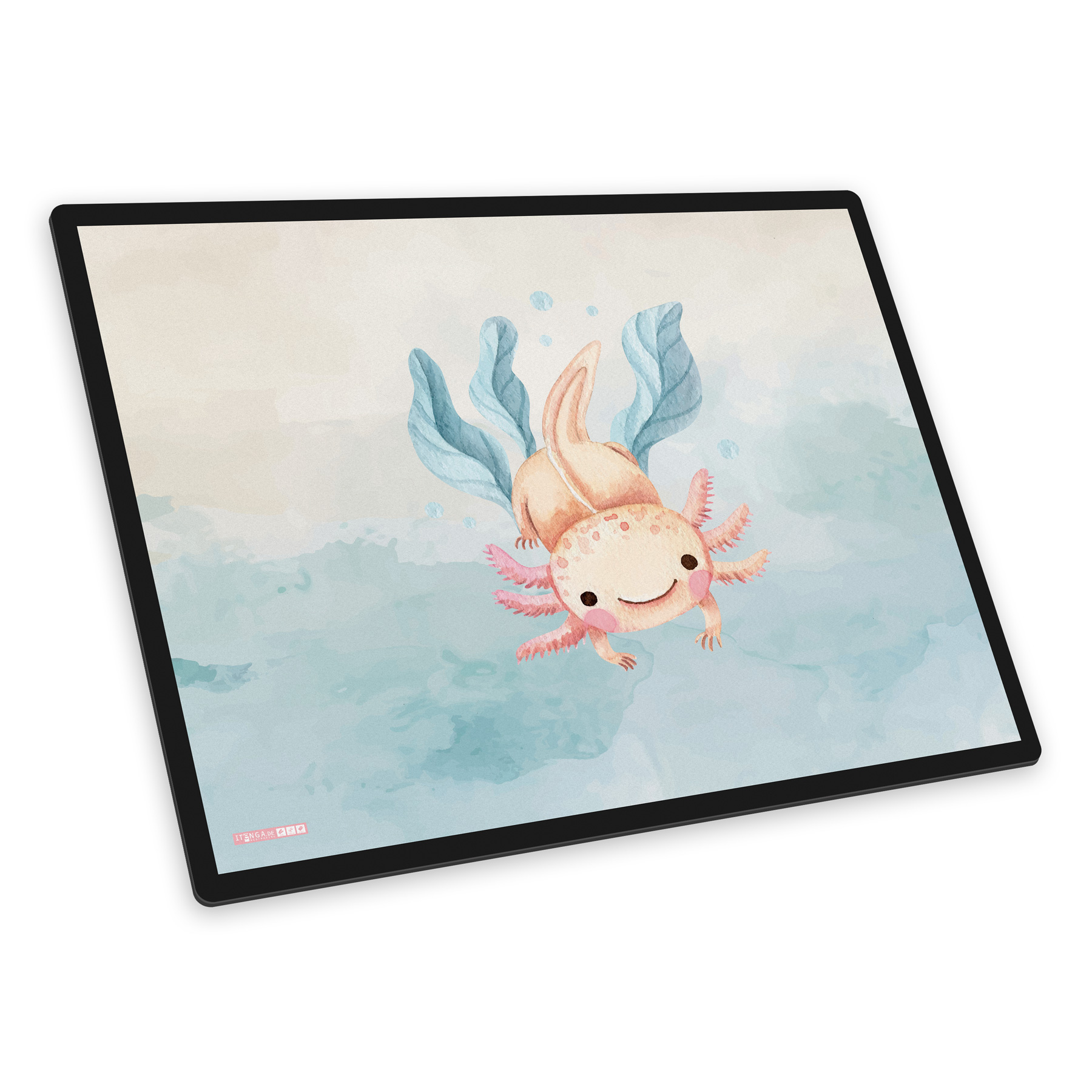 itenga Schreibunterlage V1 Motiv Axolotl Wasserfarben