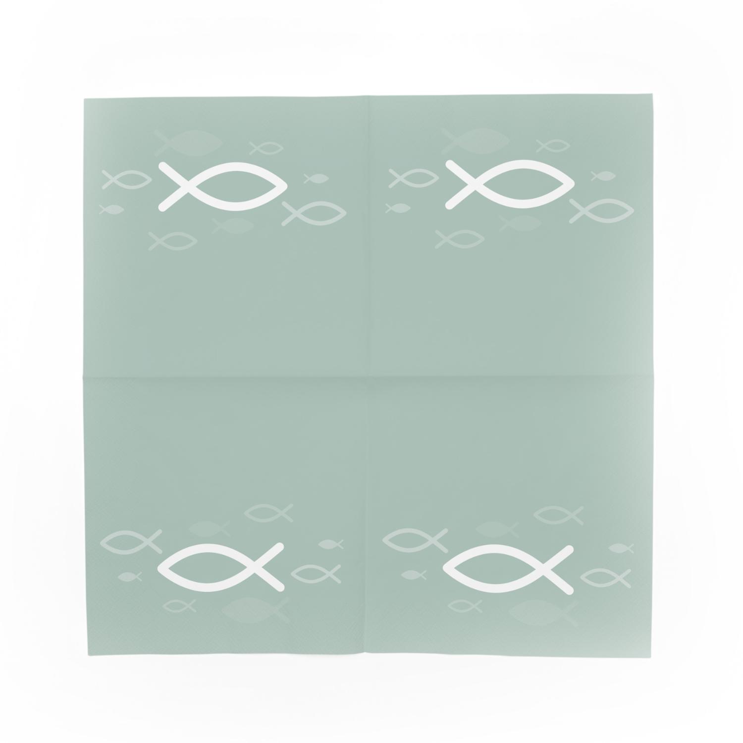 itenga Servietten 80er Fisch (40x WEI� Eukalyptus + 40x ...
