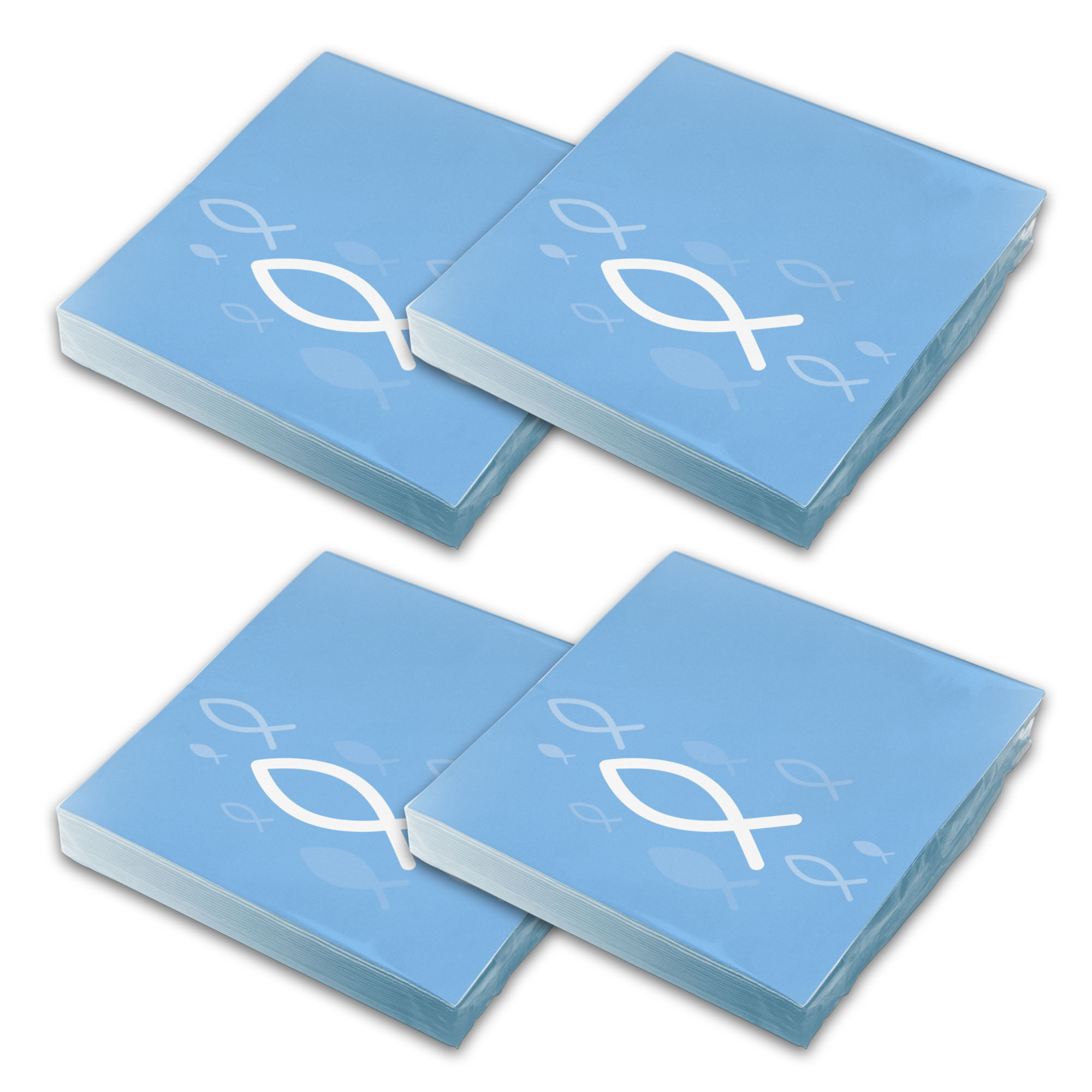 itenga Servietten Fisch HELLBLAU Wei� 30 x 30 cm 3-lagig...