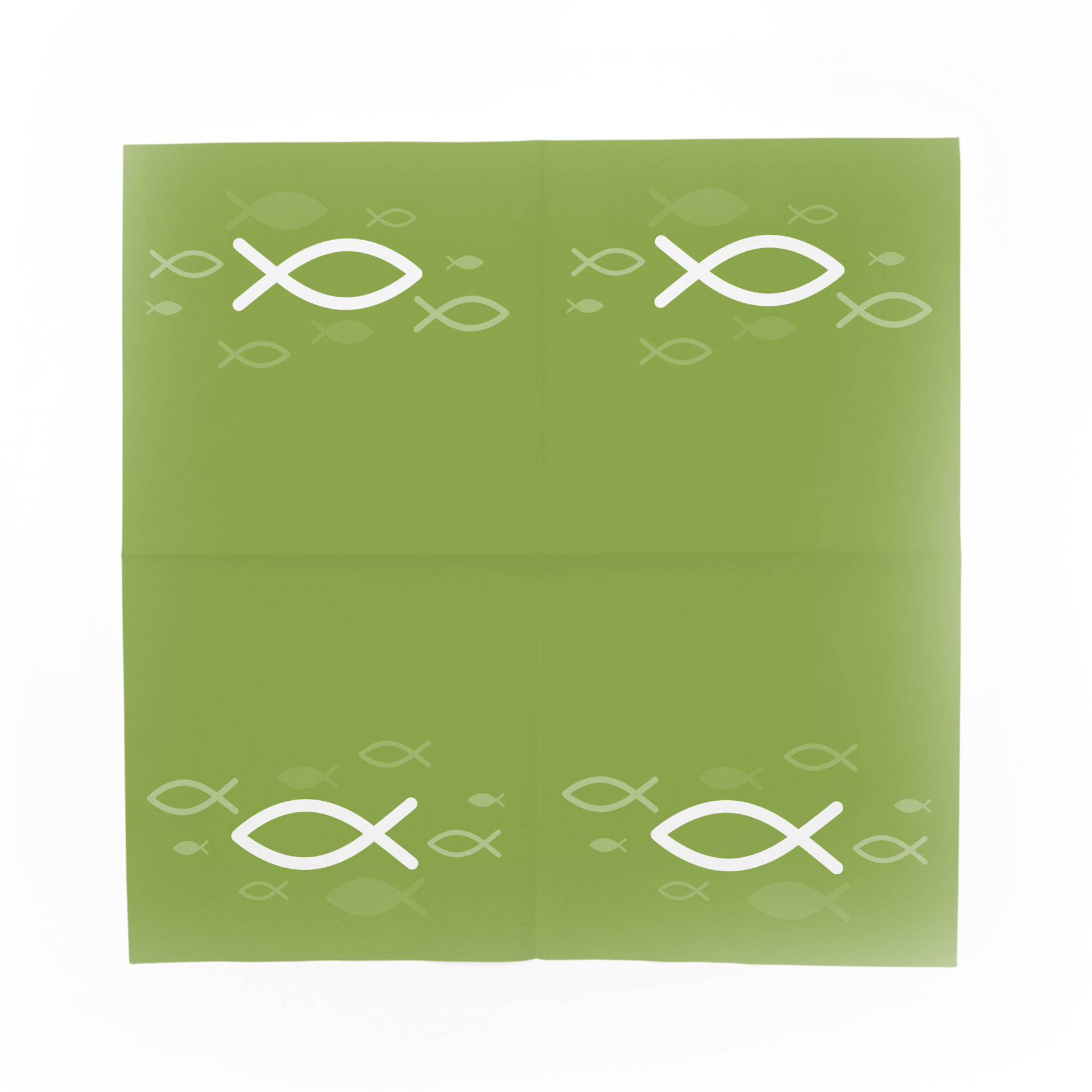 itenga Servietten Fisch GR�N Wei� 30 x 30 cm 3-lagig 80 ...