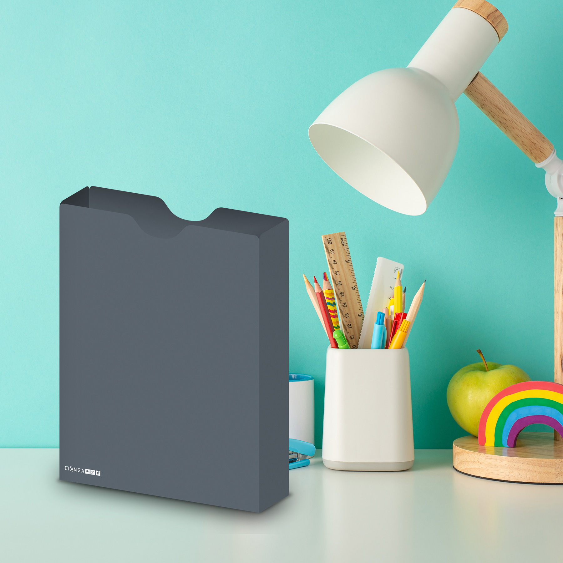itenga Heftbox DIN A4 Hochformat aus PP grau