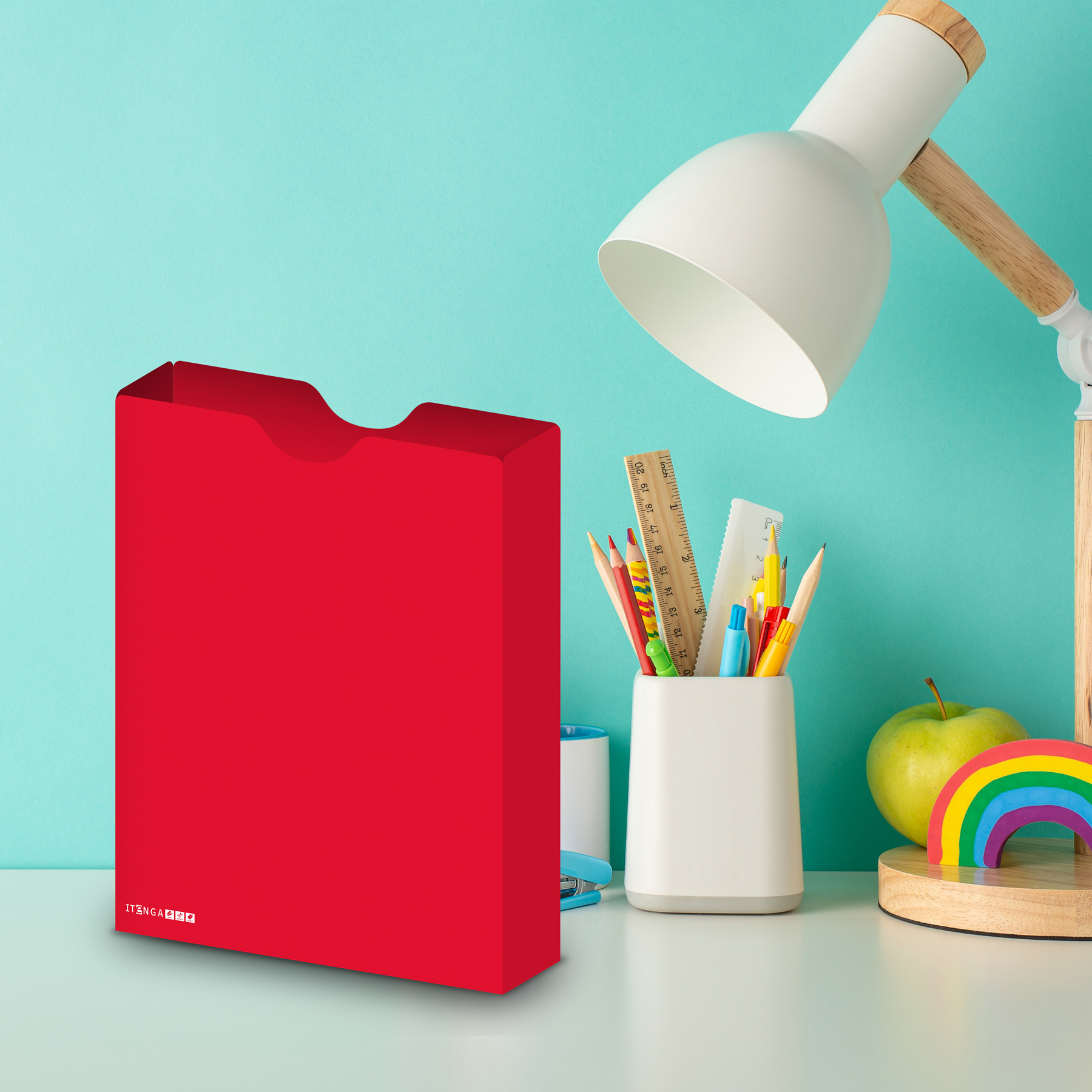 itenga Heftbox DIN A4 Hochformat aus PP rot