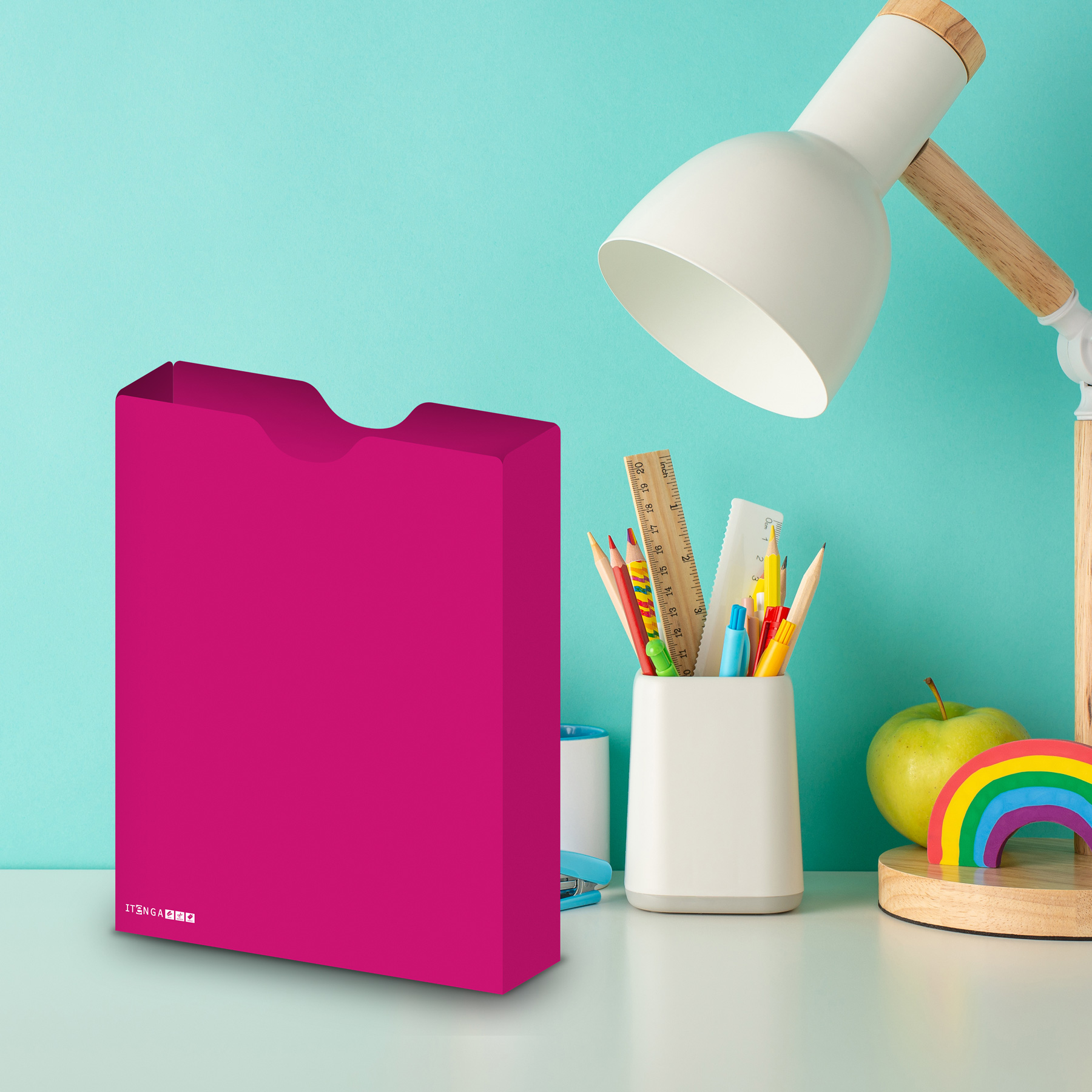 itenga Heftbox DIN A4 Hochformat aus PP pink