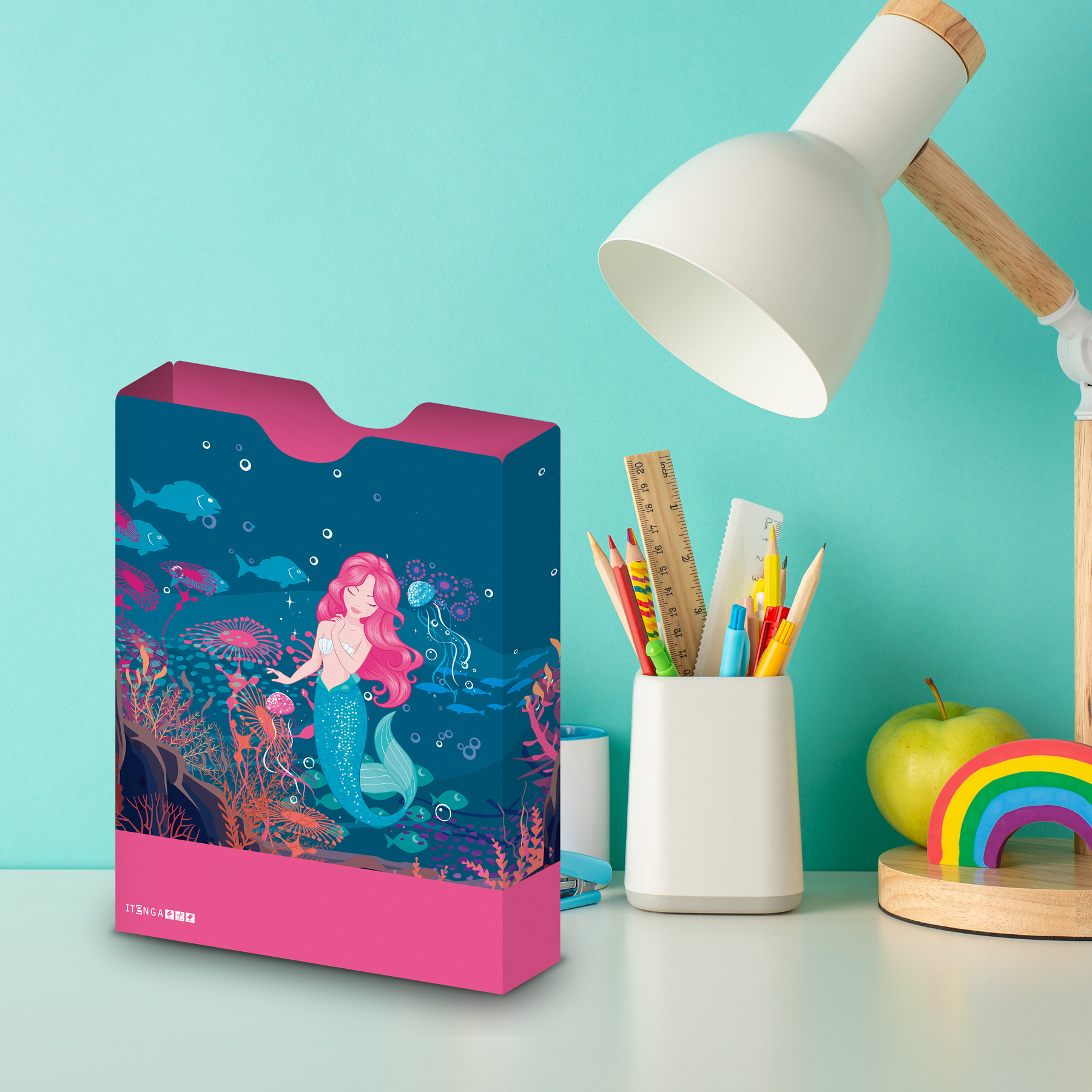 itenga Heftbox DIN A4 Hochformat aus PP Motiv Meerjungfrau