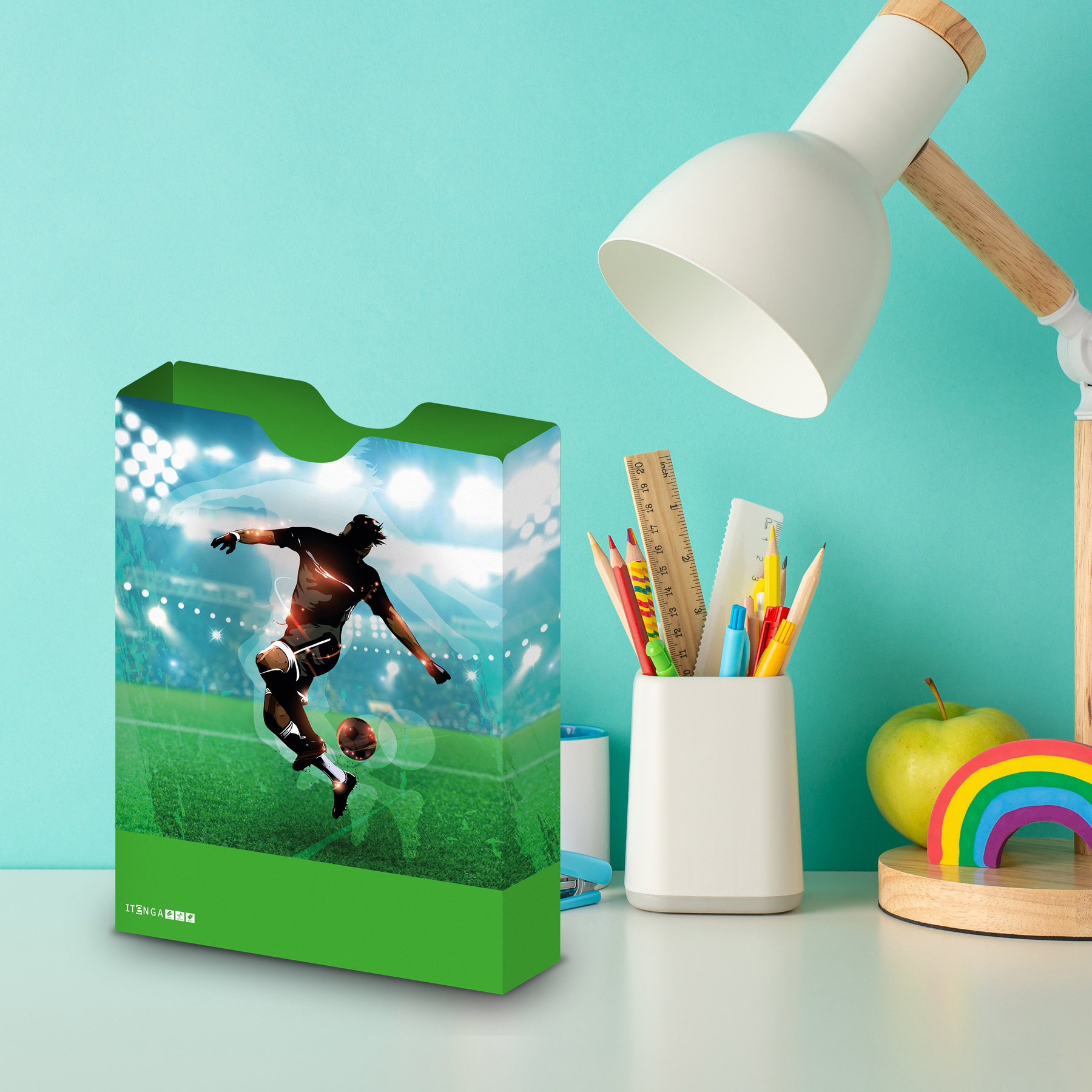 itenga Heftbox DIN A4 Hochformat aus PP Motiv Fussball