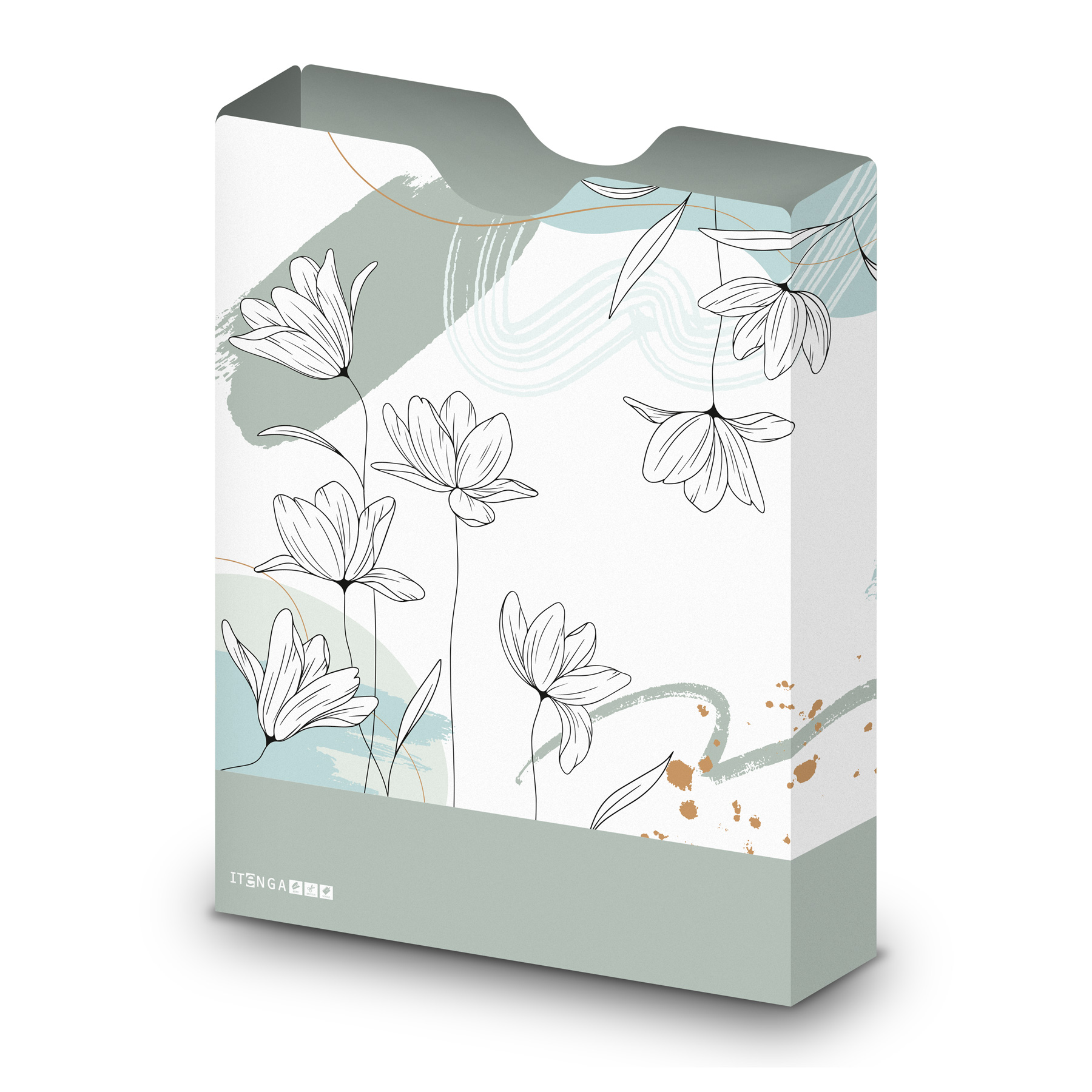 itenga Heftbox DIN A4 Hochformat aus PP Motiv Blumenmoti...
