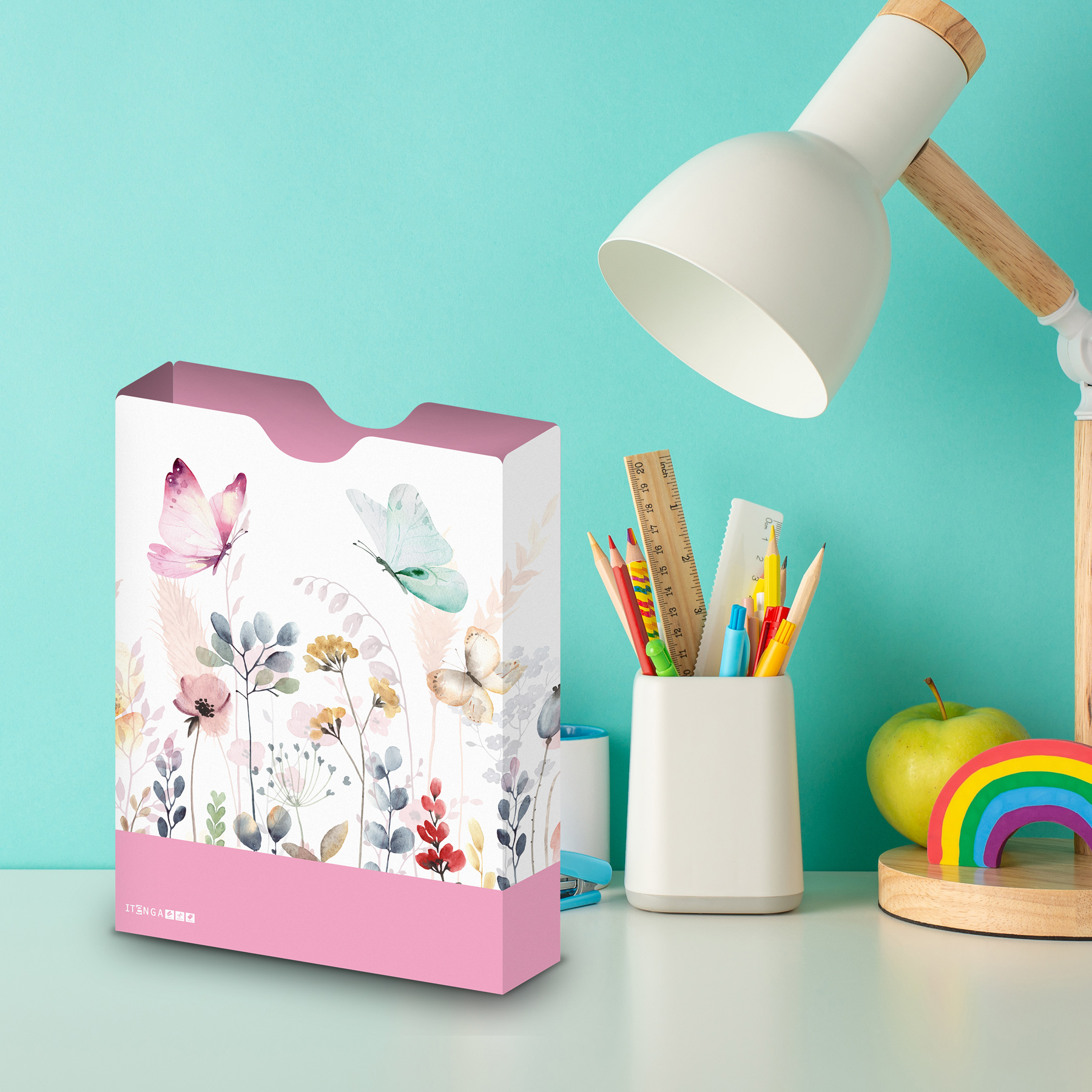 itenga Heftbox DIN A4 Hochformat aus PP Motiv Schmetterling