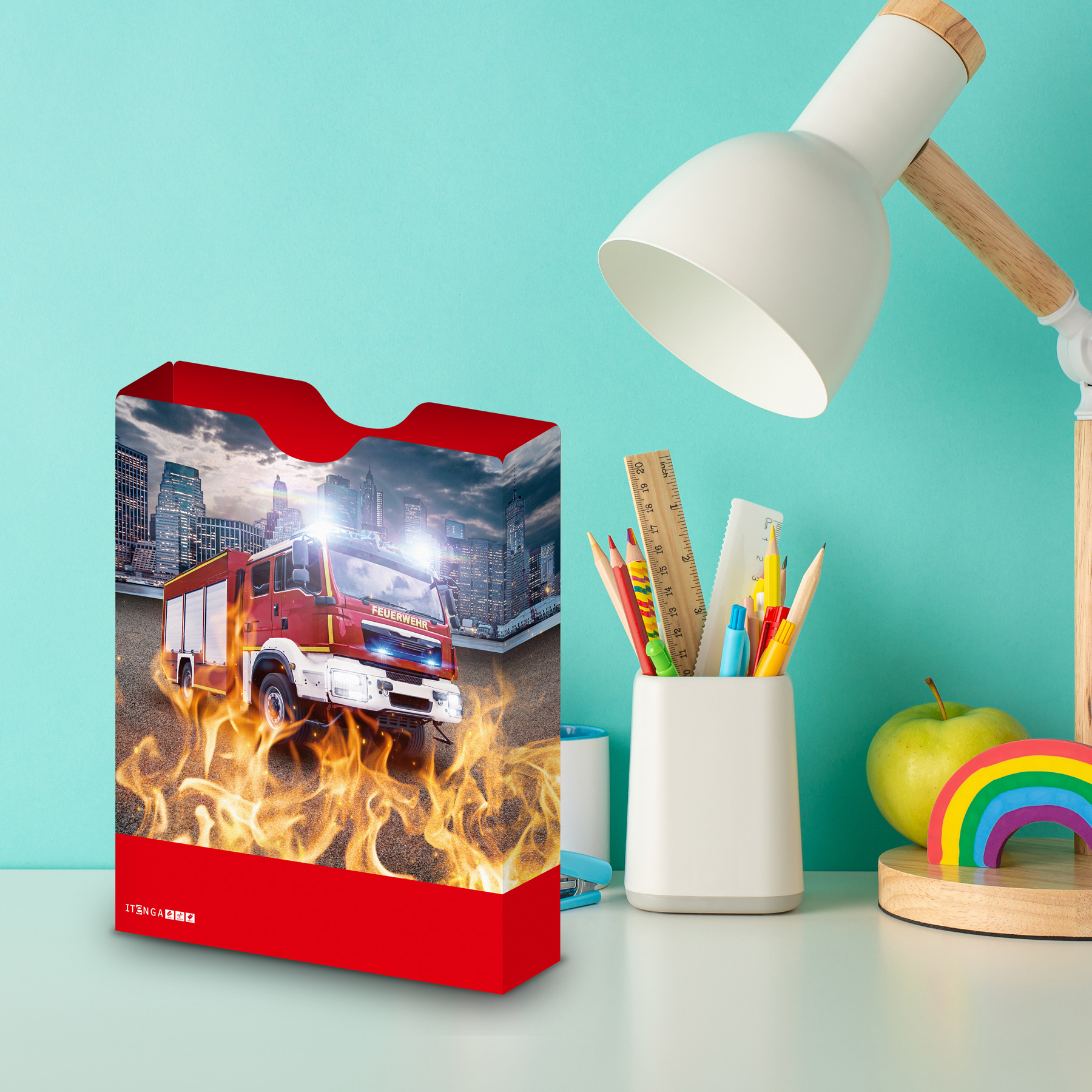 itenga Heftbox DIN A4 Hochformat aus PP Motiv Feuerwehr