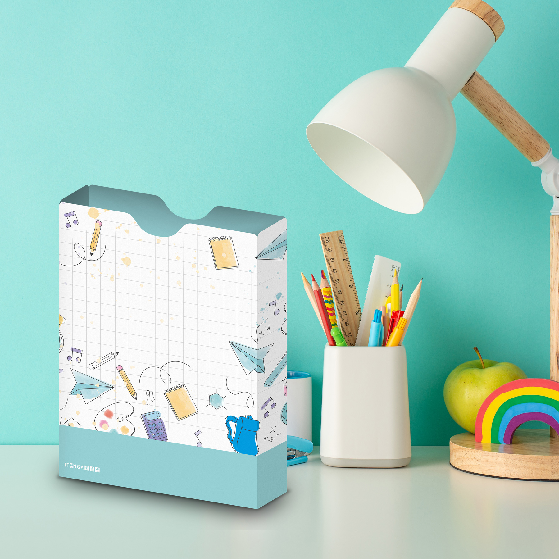 itenga Heftbox DIN A4 Hochformat aus PP Motiv Doodles