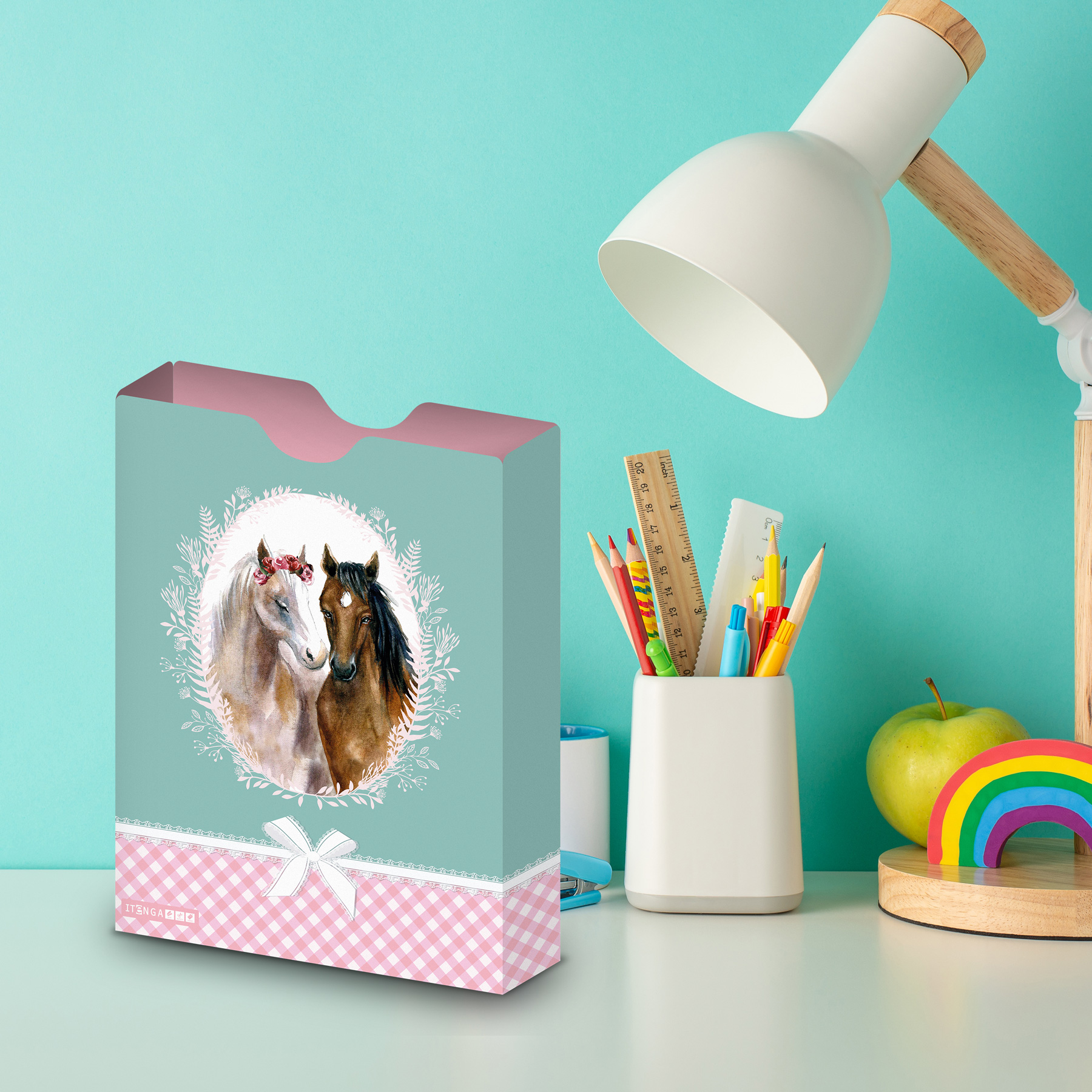 itenga Heftbox DIN A4 Hochformat aus PP Motiv Pferd