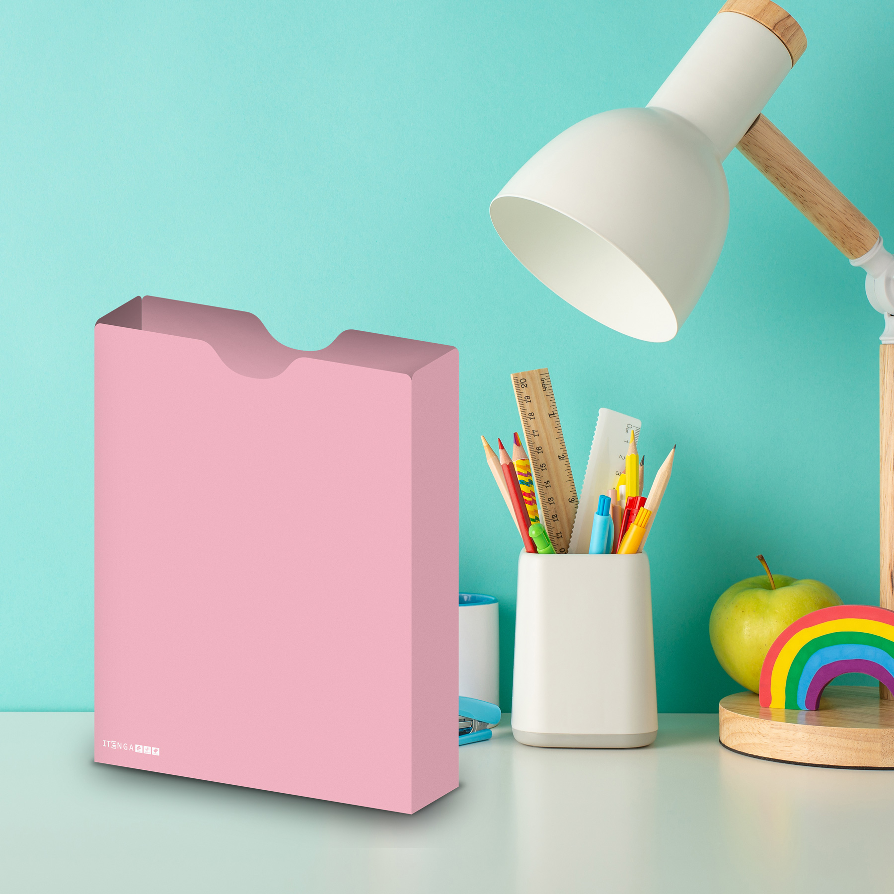 itenga Heftbox DIN A4 Hochformat aus PP Pastell rosa Euk...