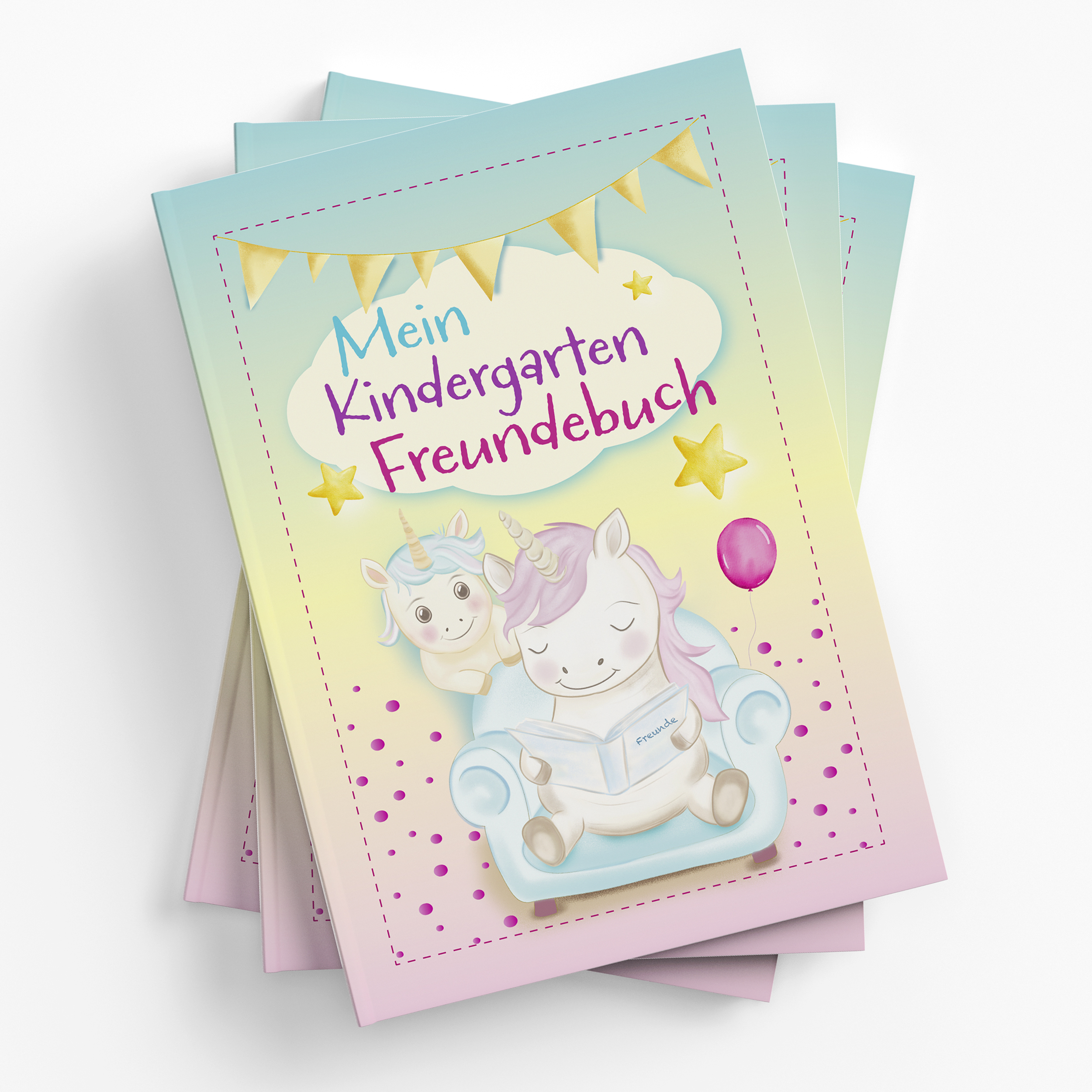 itenga Kindergarten Freundebuch Motiv Einhorn DIN A5, 88...